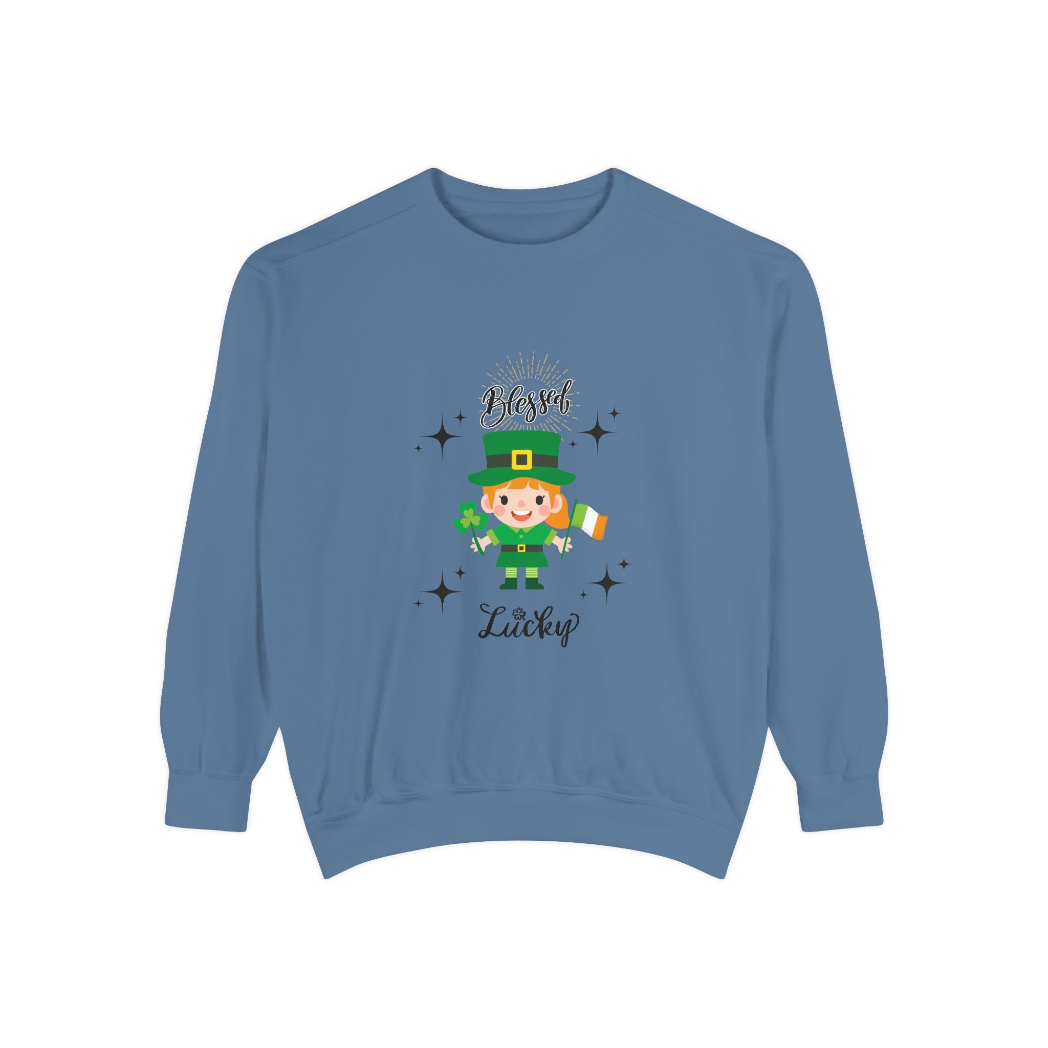 Blessed & Lucky Unisex Garment-Dyed Sweatshirt