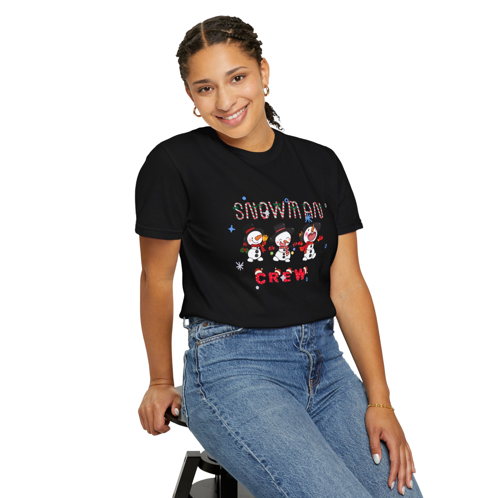 Snowman Crew Unisex Garment-Dyed T-shirt