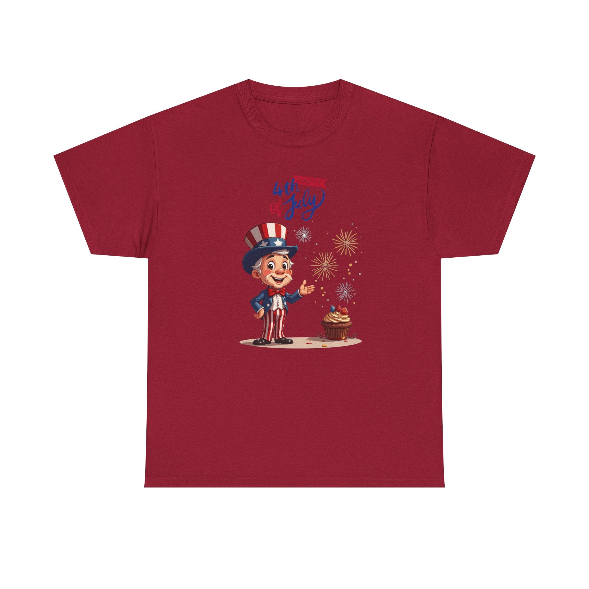 Uncle Sam Tee Happy of July, Unisex Heavy Cotton Shirt