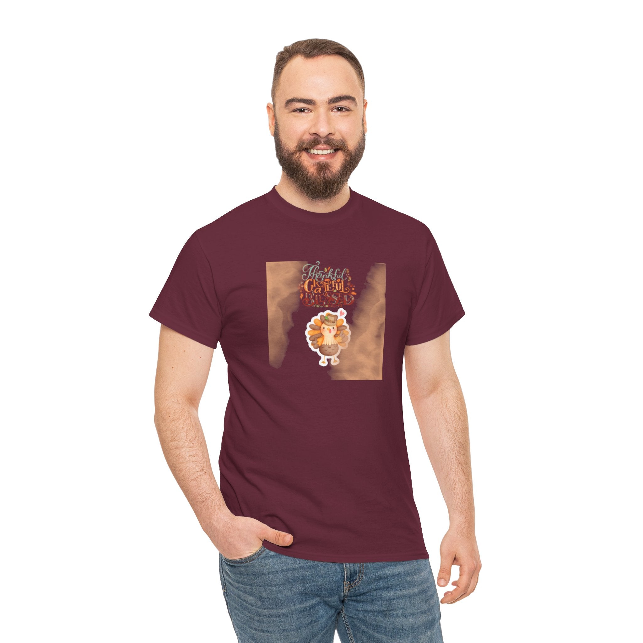 Thankful Grateful Blessed Unisex Heavy Cotton Tee