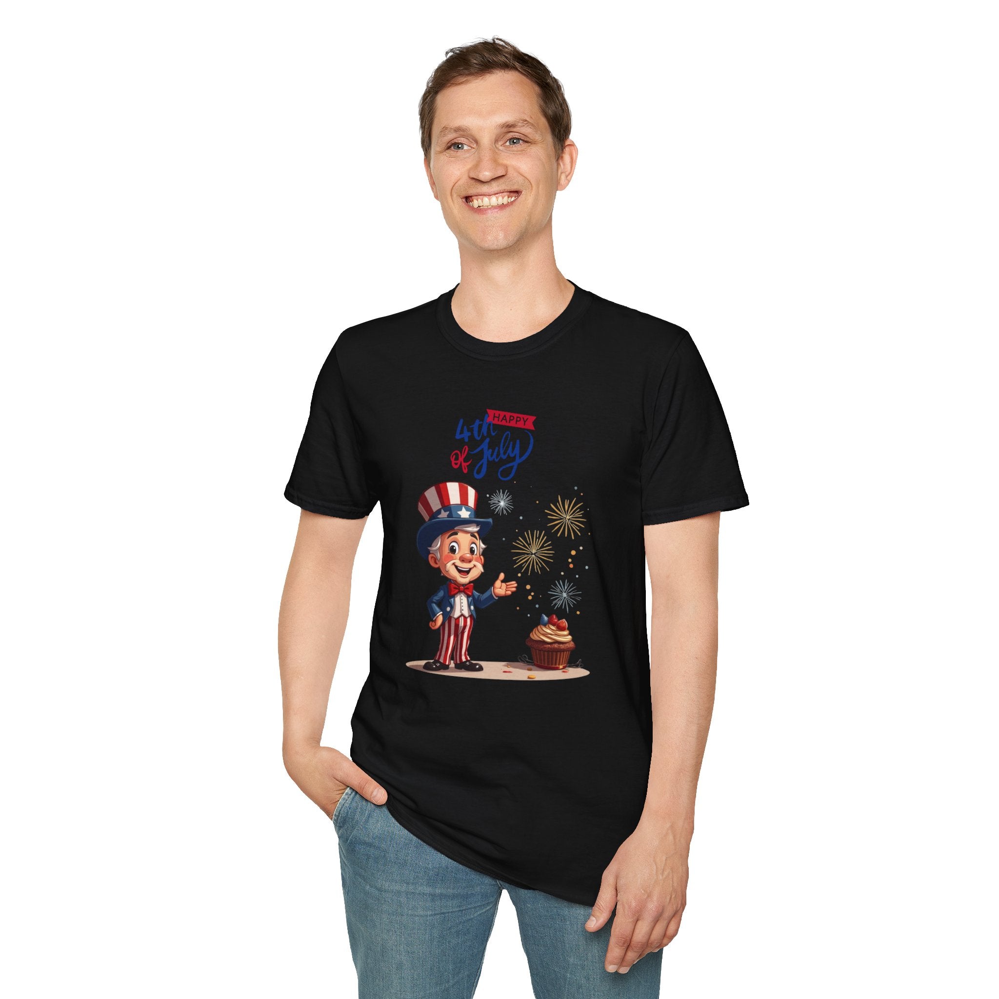 Uncle Sam Happy 4th of July Unisex Soft-style T-Shirt