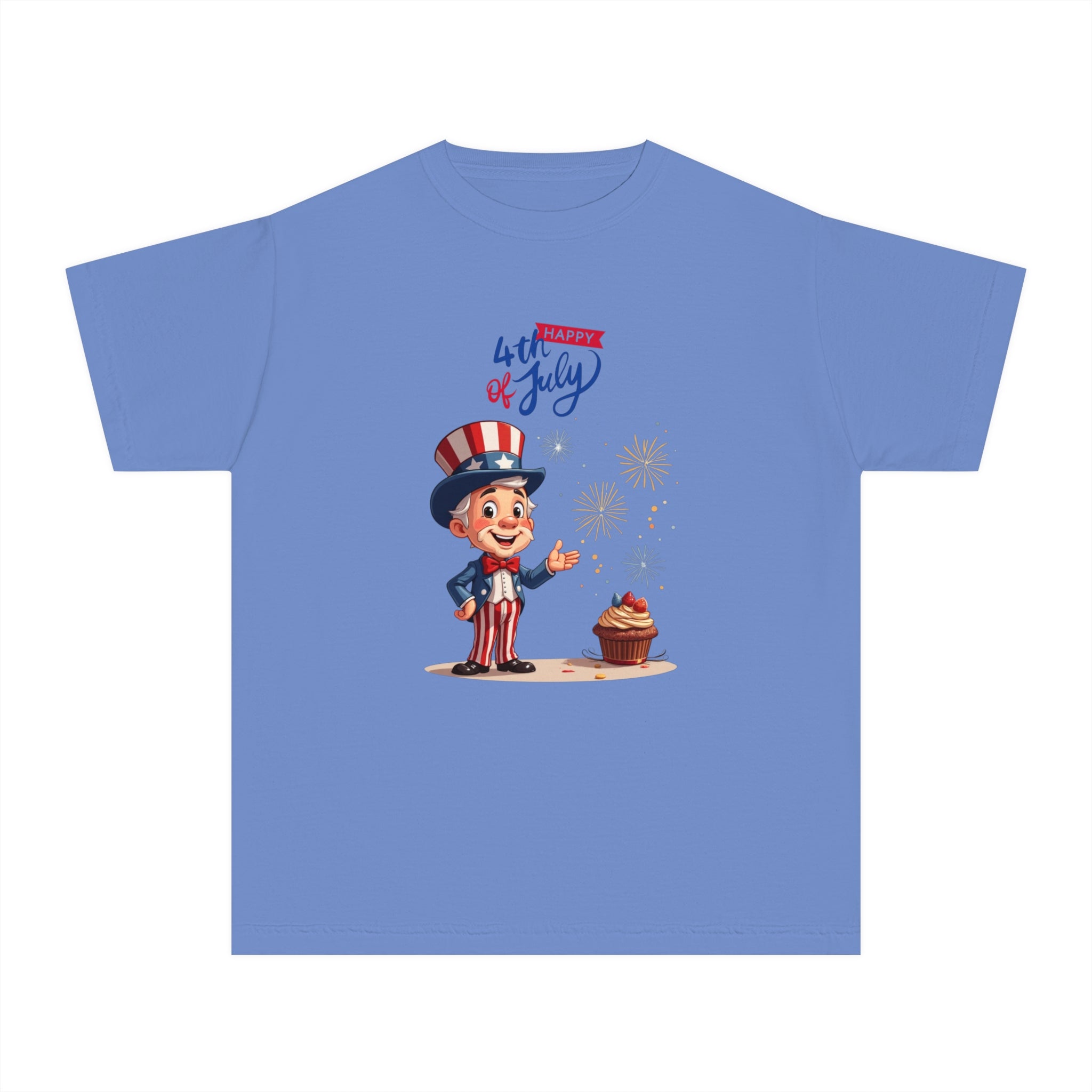 Uncle Sam Happy 4th of July Youth Midweight Tee