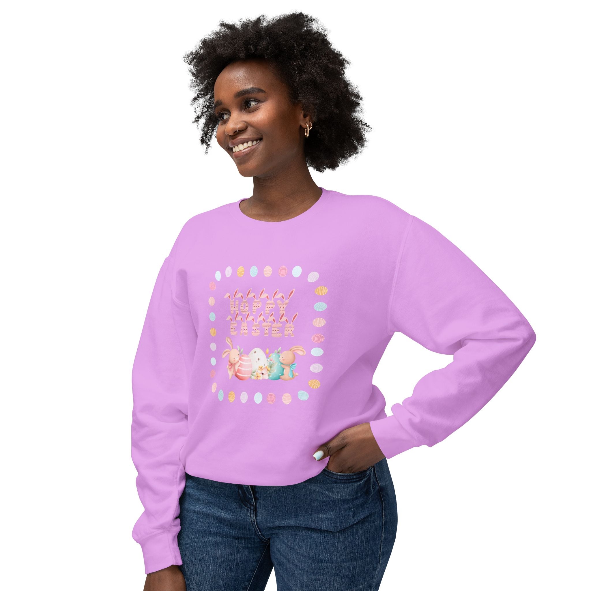 Hoppy Easter Unisex Lightweight Crewneck Sweatshirt