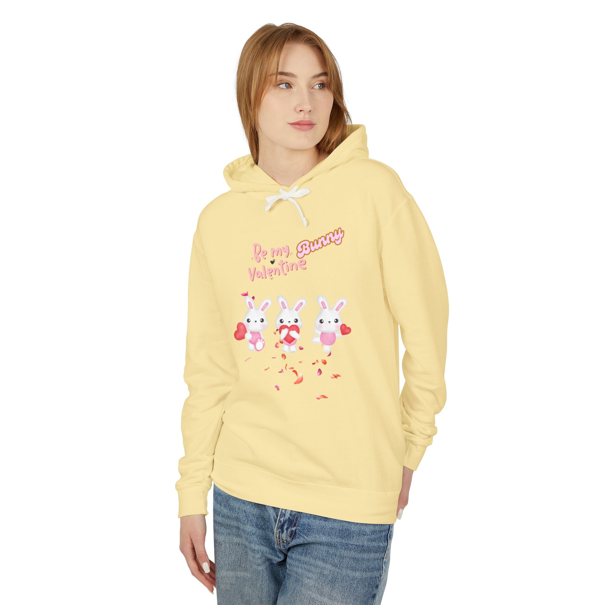 My Bunny Valentine Unisex Lightweight Hooded Sweatshirt