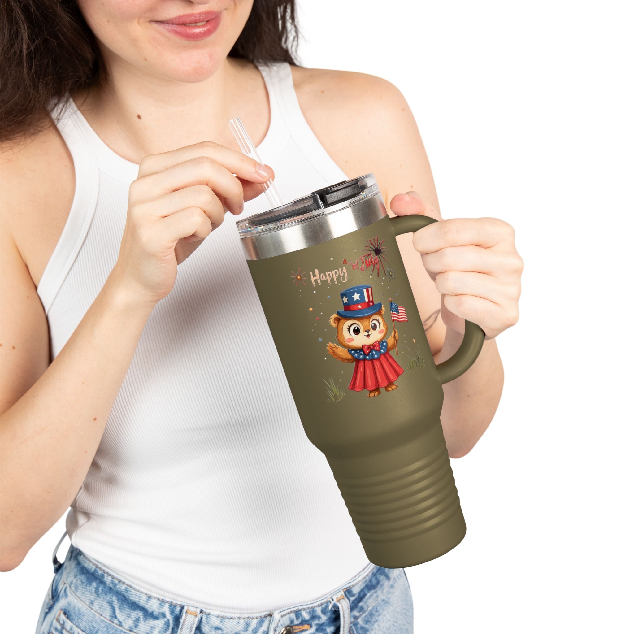 Happy Independence Day  Insulated Travel Mug, 40oz