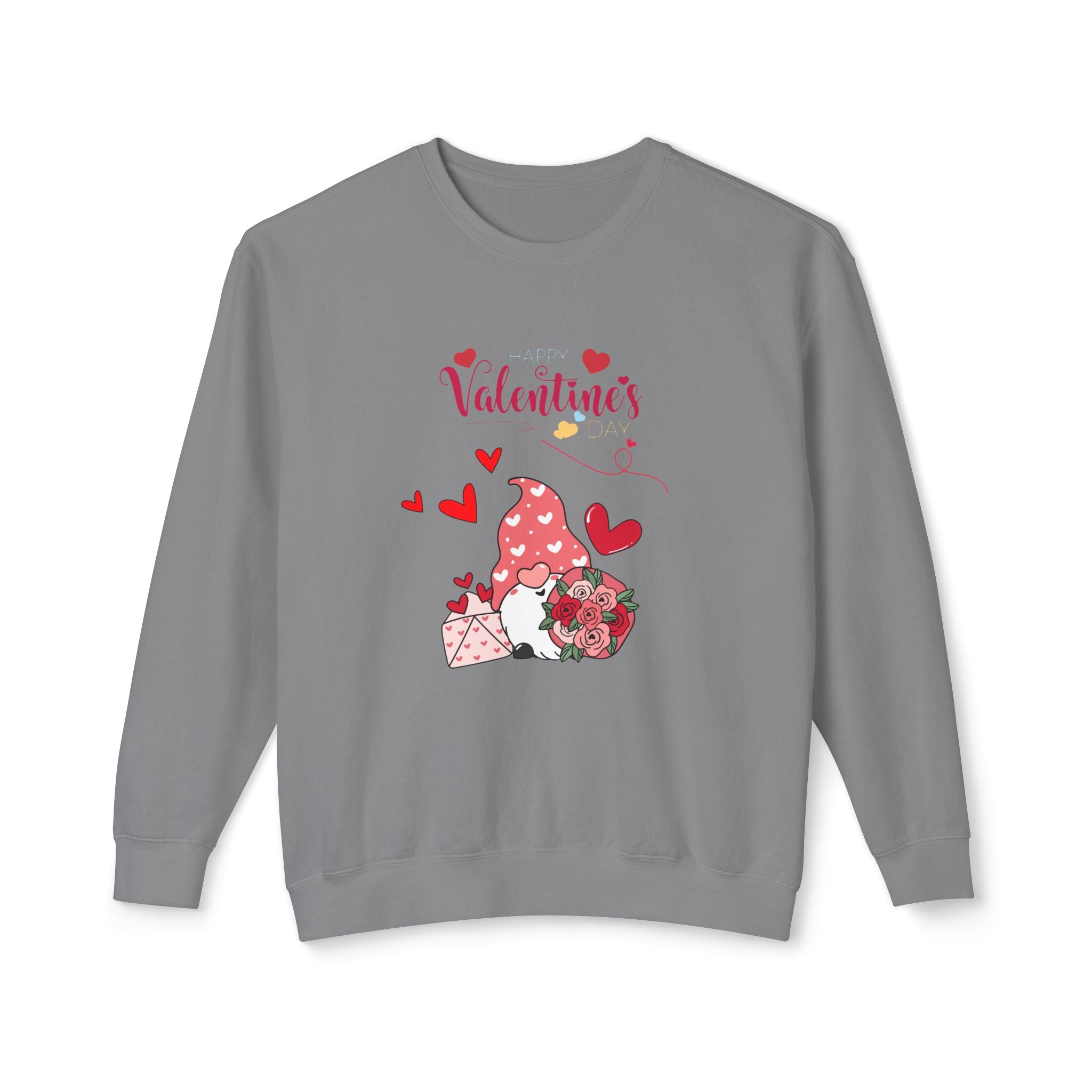 Gnome Valentine's Day Unisex Lightweight Crewneck Sweatshirt
