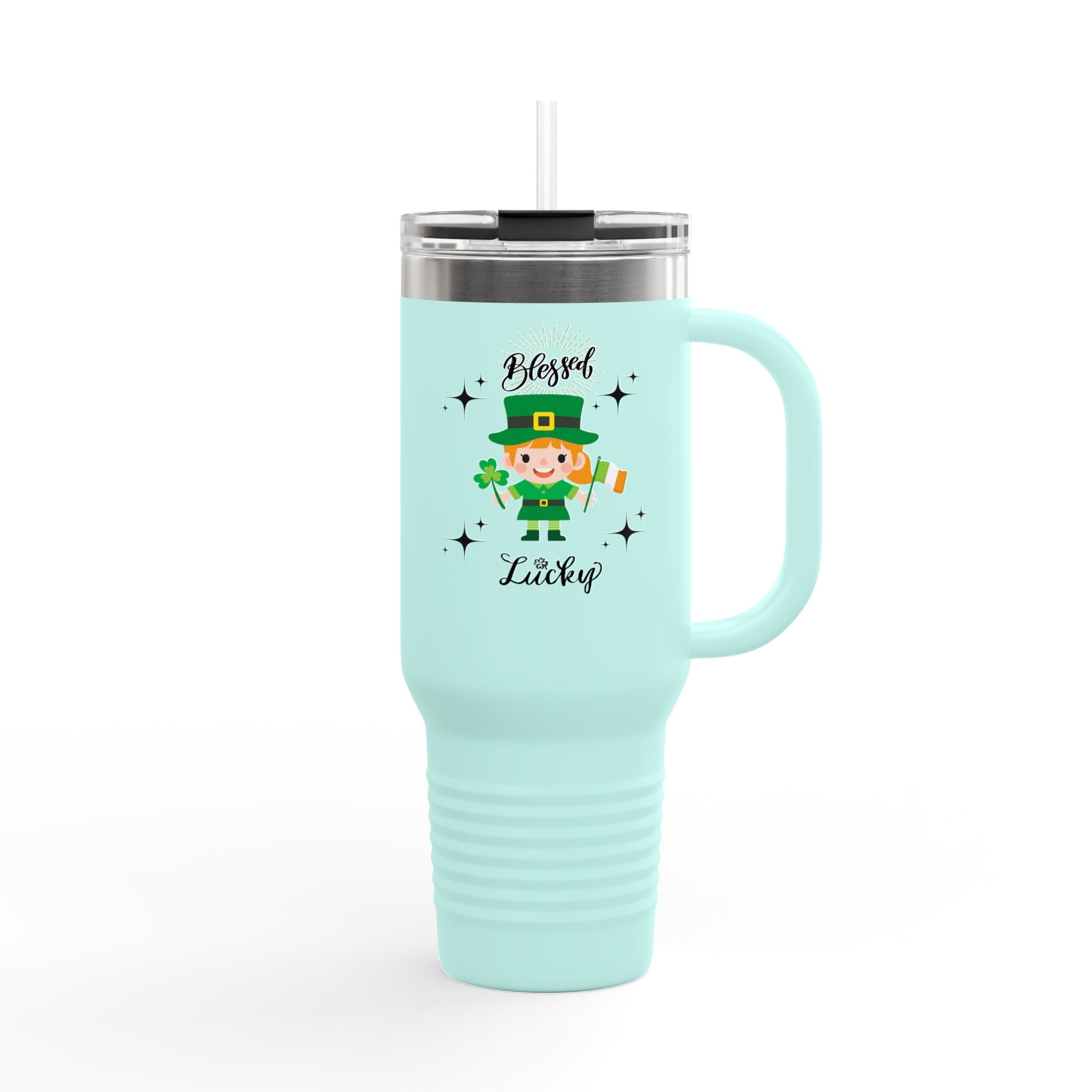 Blessed & Lucky Insulated Travel Mug - 40oz for St. Patrick's Day