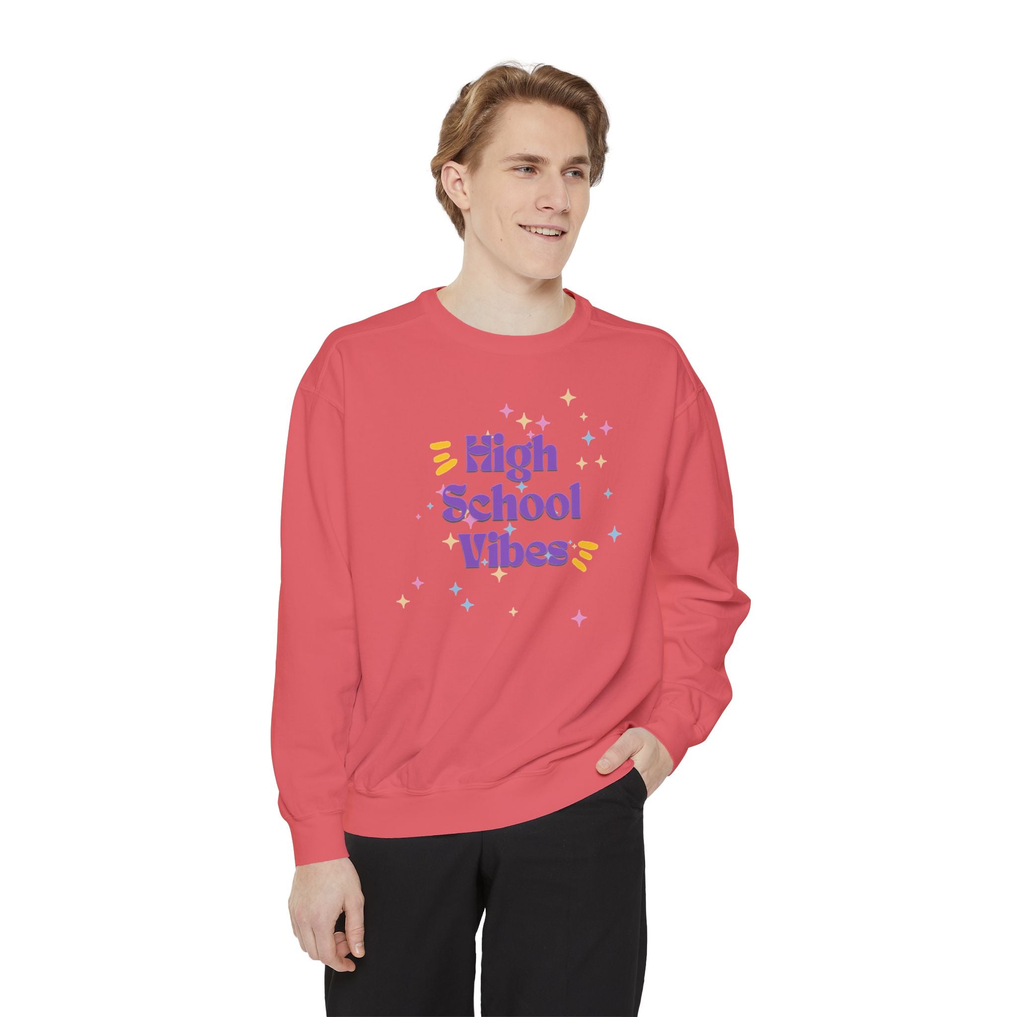 High School Vibes Unisex Garment-Dyed Sweatshirt