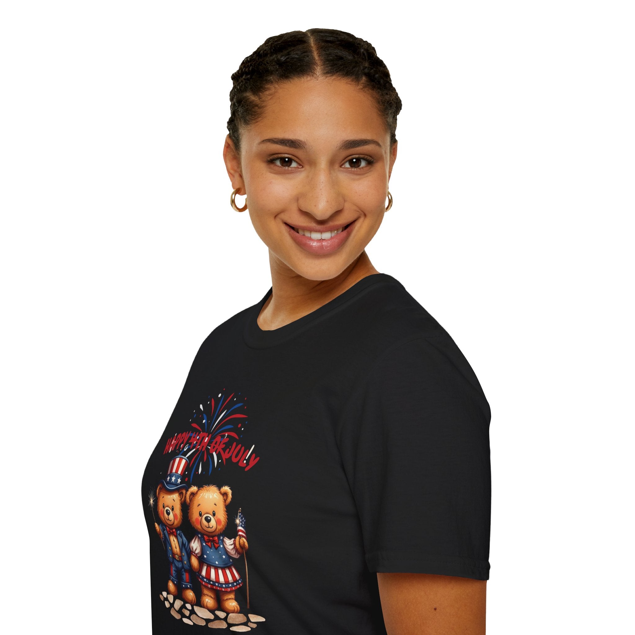 Happy 4th of July Teddy Bear Couple Unisex T-Shirt