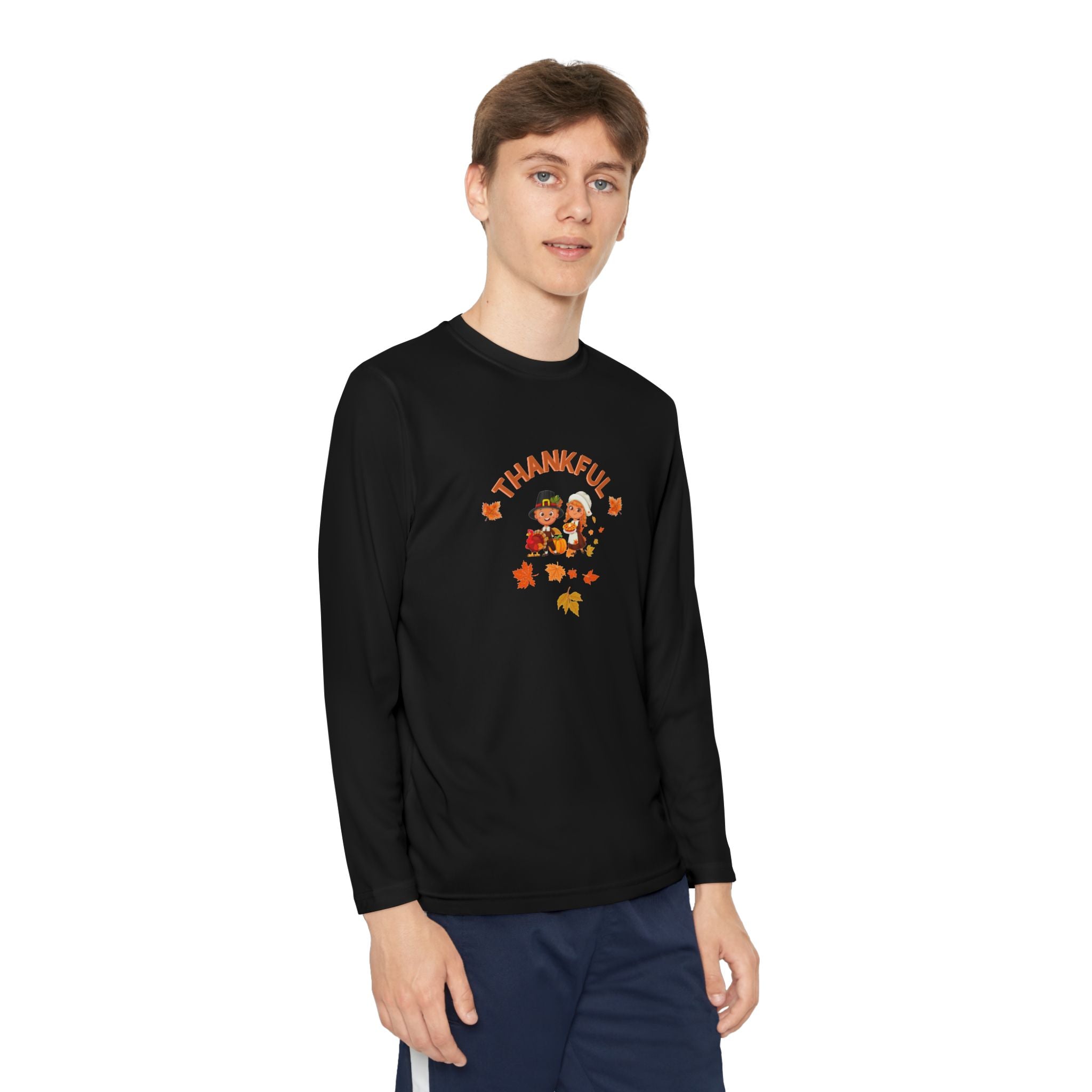 Pilgrims Turkey Day Youth Long Sleeve Competitor Tee