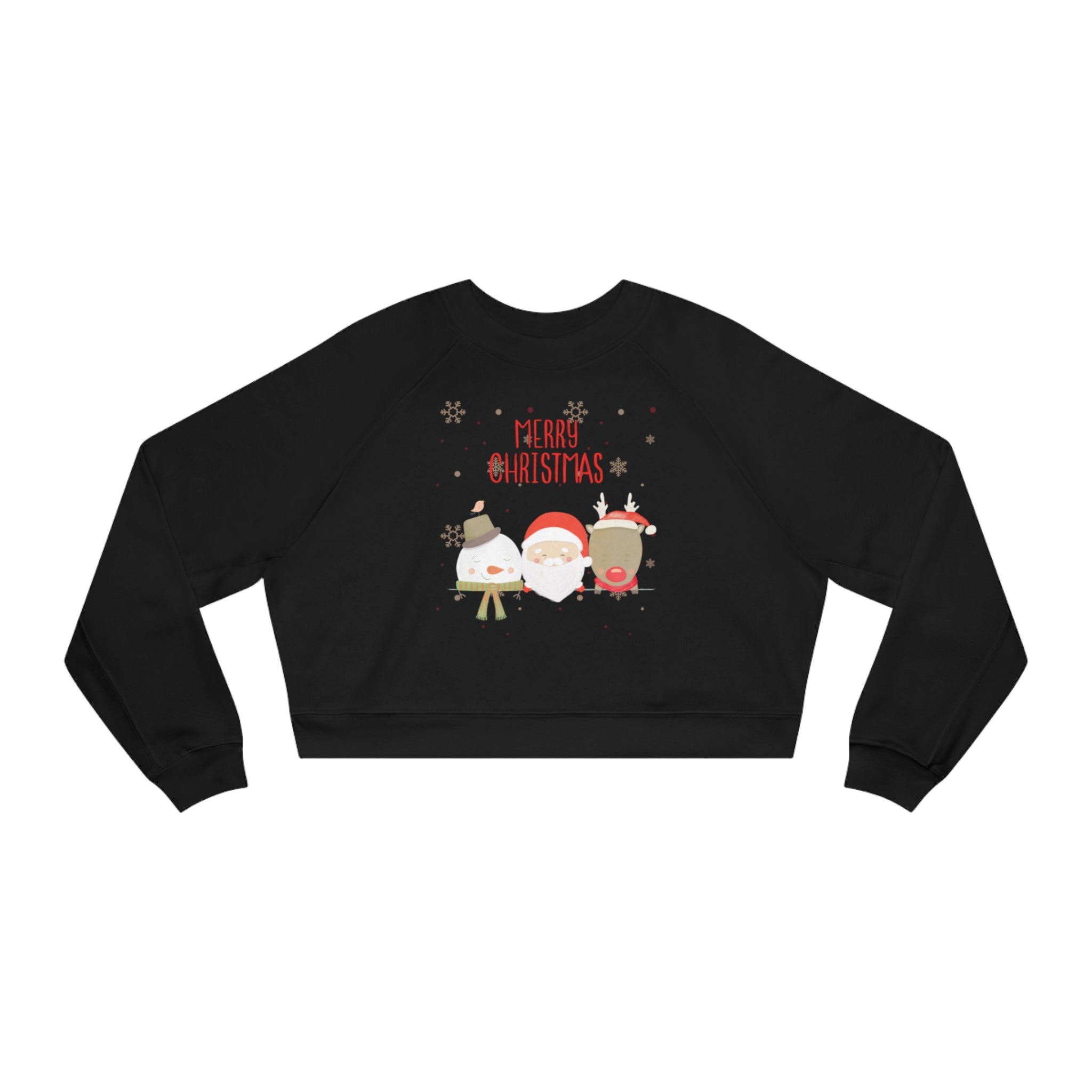 Merry Xmas Crew Women's Cropped Fleece Pullover