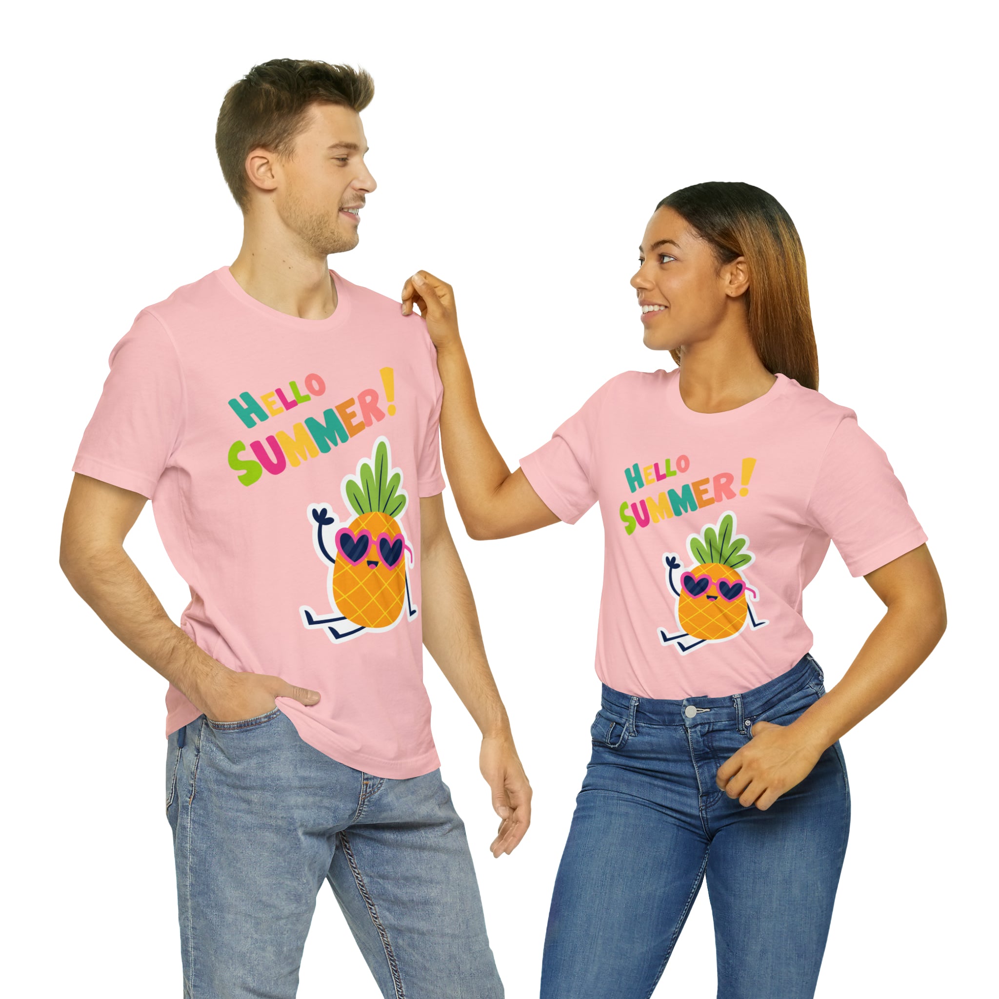 Hello Pineapple Summer Unisex Jersey Short Sleeve Tee