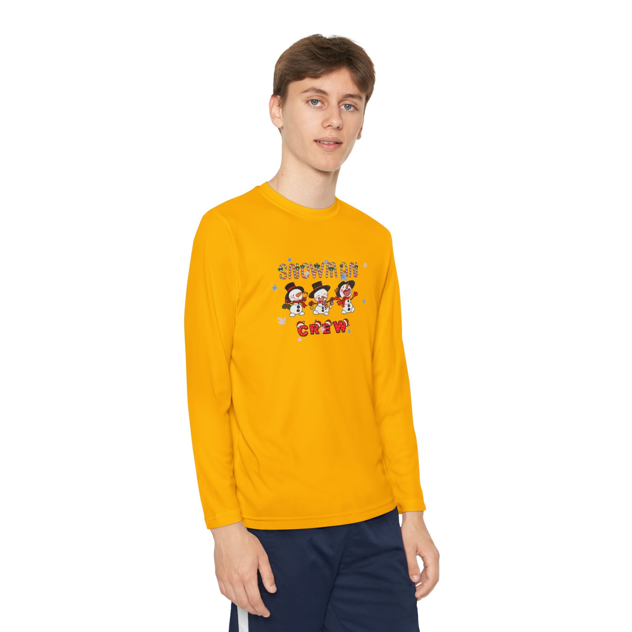 Snowman Crew Youth Long Sleeve Competitor Tee