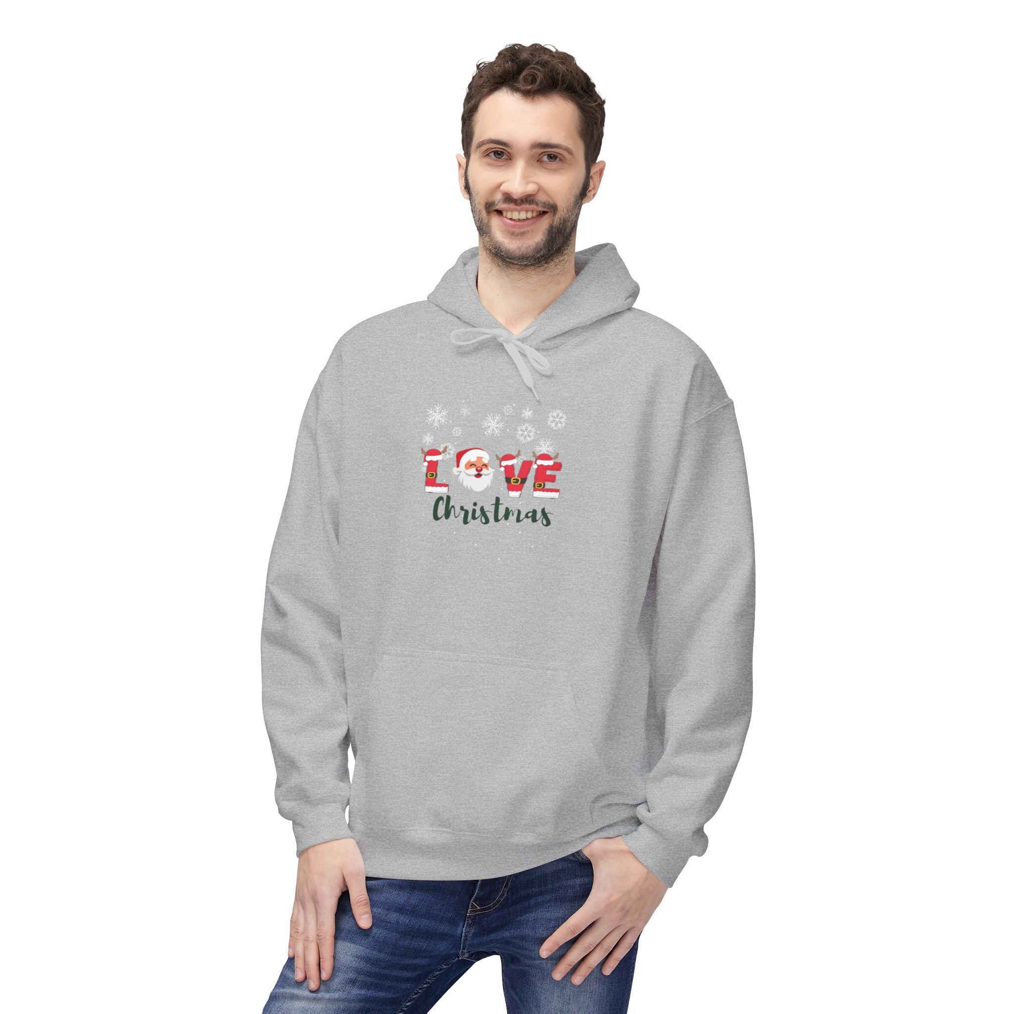 Santa Claus Loves Christmas Unisex Midweight Softstyle Fleece Hoodie