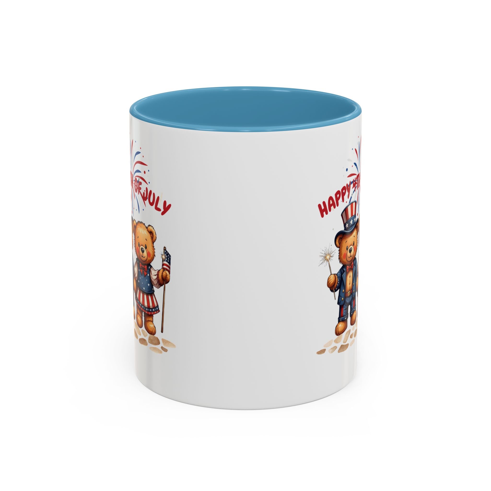 Happy 4th of July Teddy Bear Couple Coffee Mug