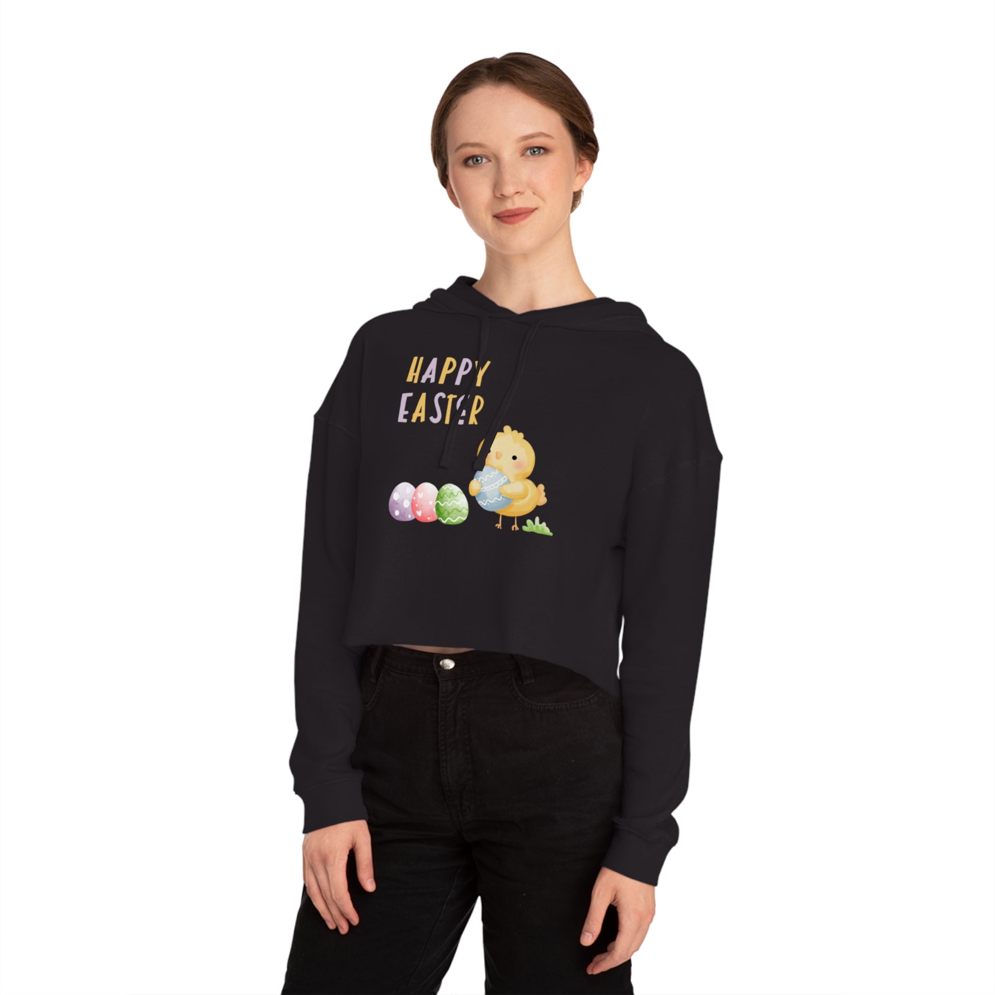 Wishing You A Happy Easter Women’s Cropped Hooded Sweatshirt