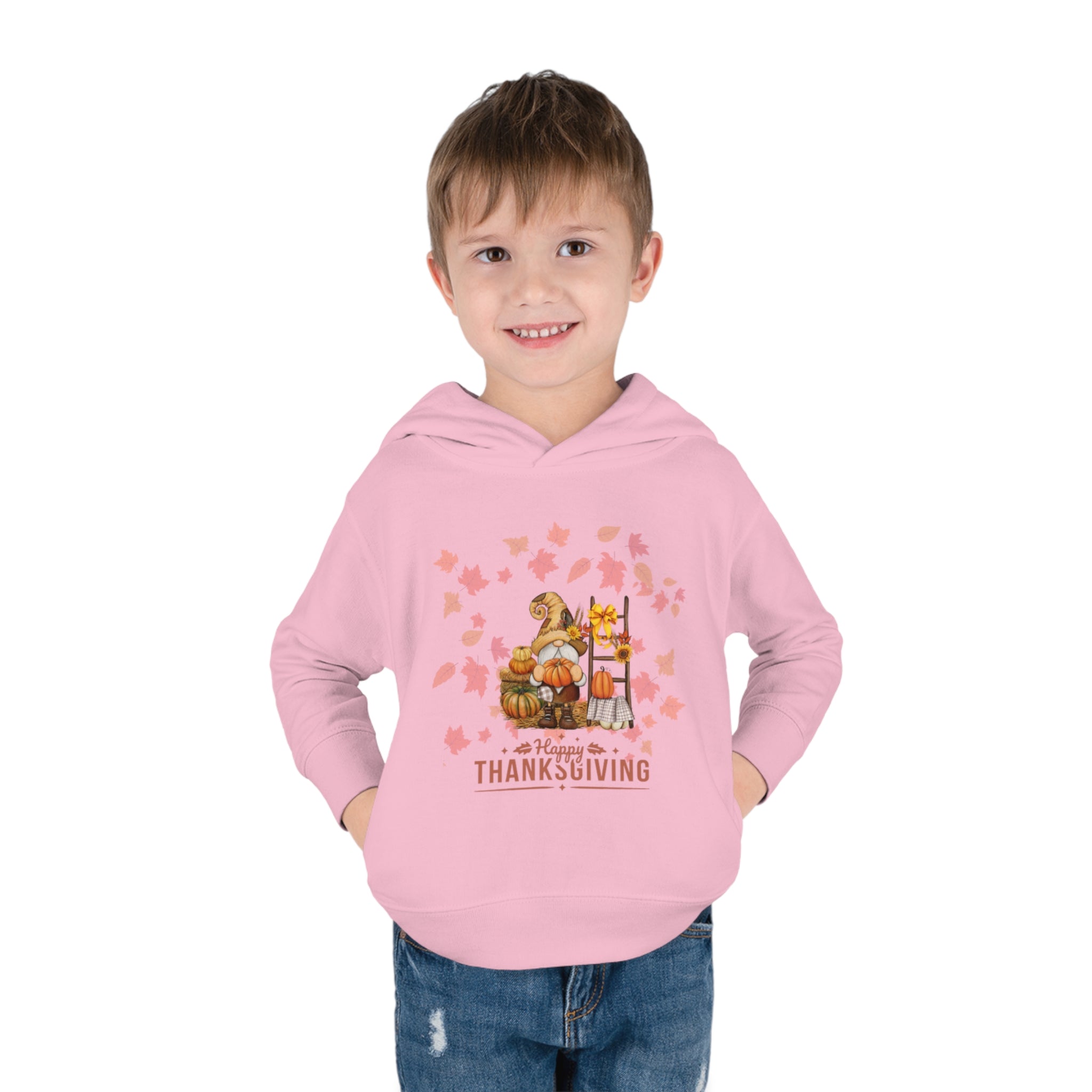 Gnome Happy Thanksgiving Toddler Pullover Fleece Hoodie