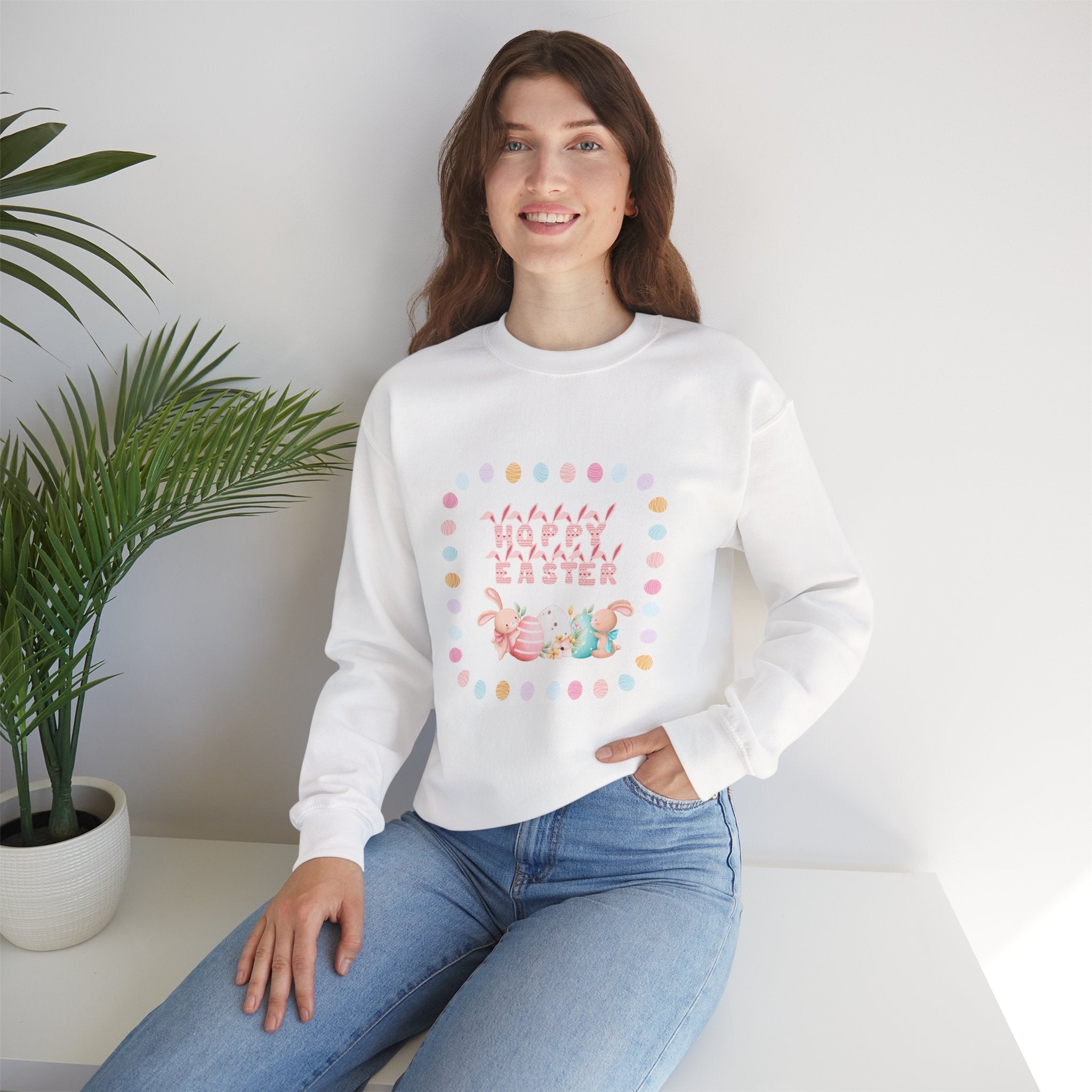Hoppy Easter Crewneck Sweatshirt  Unisex Heavy Blend