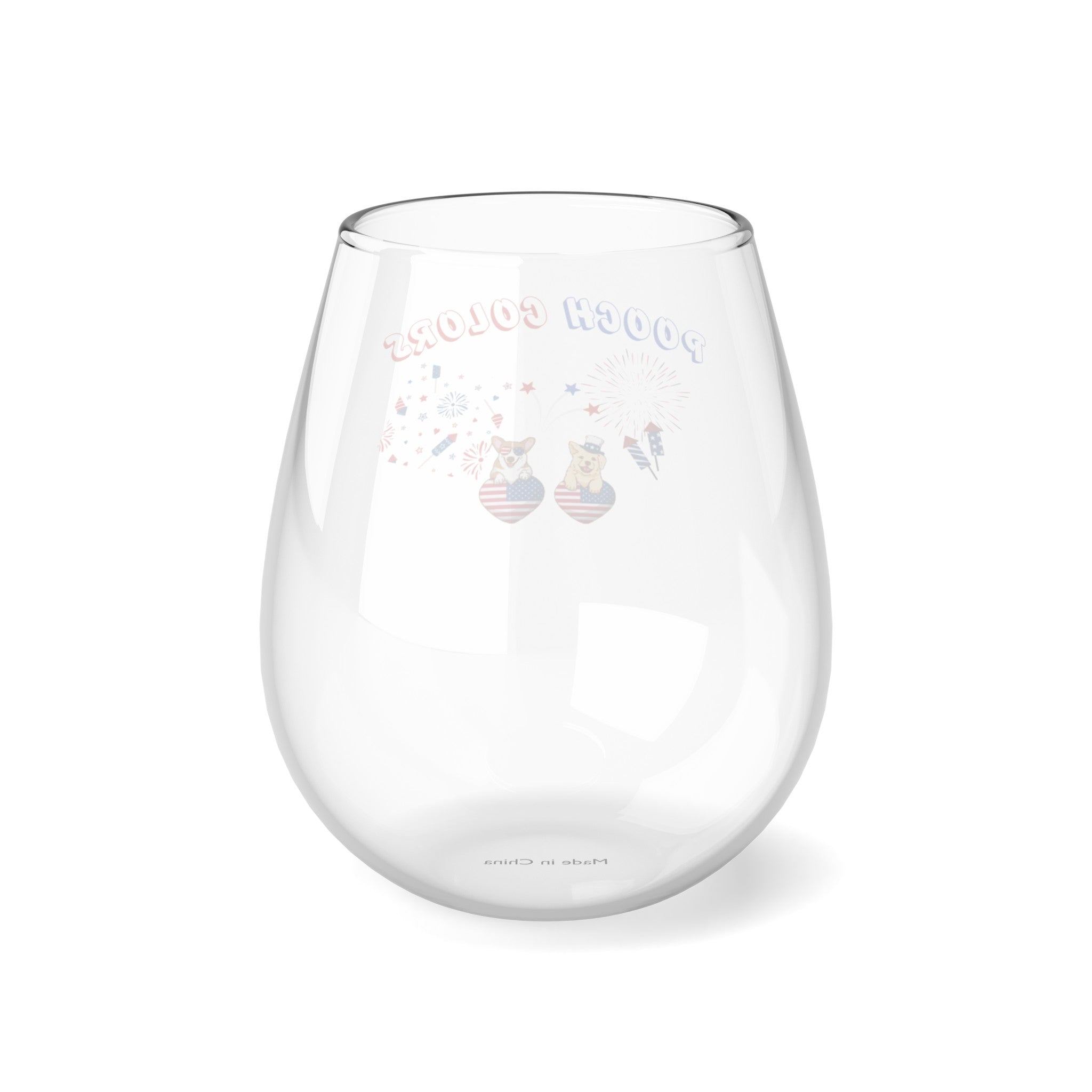 Pooch Colors Stemless Wine Glass, 11.75oz
