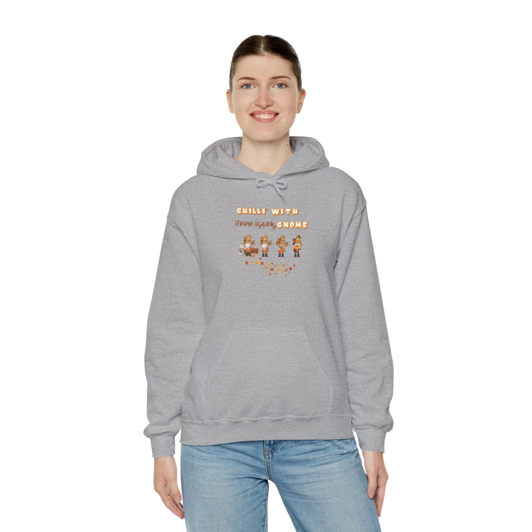 Chilli' With Thanksgiving Gnome Unisex Heavy Blend™ Hooded Sweatshirt