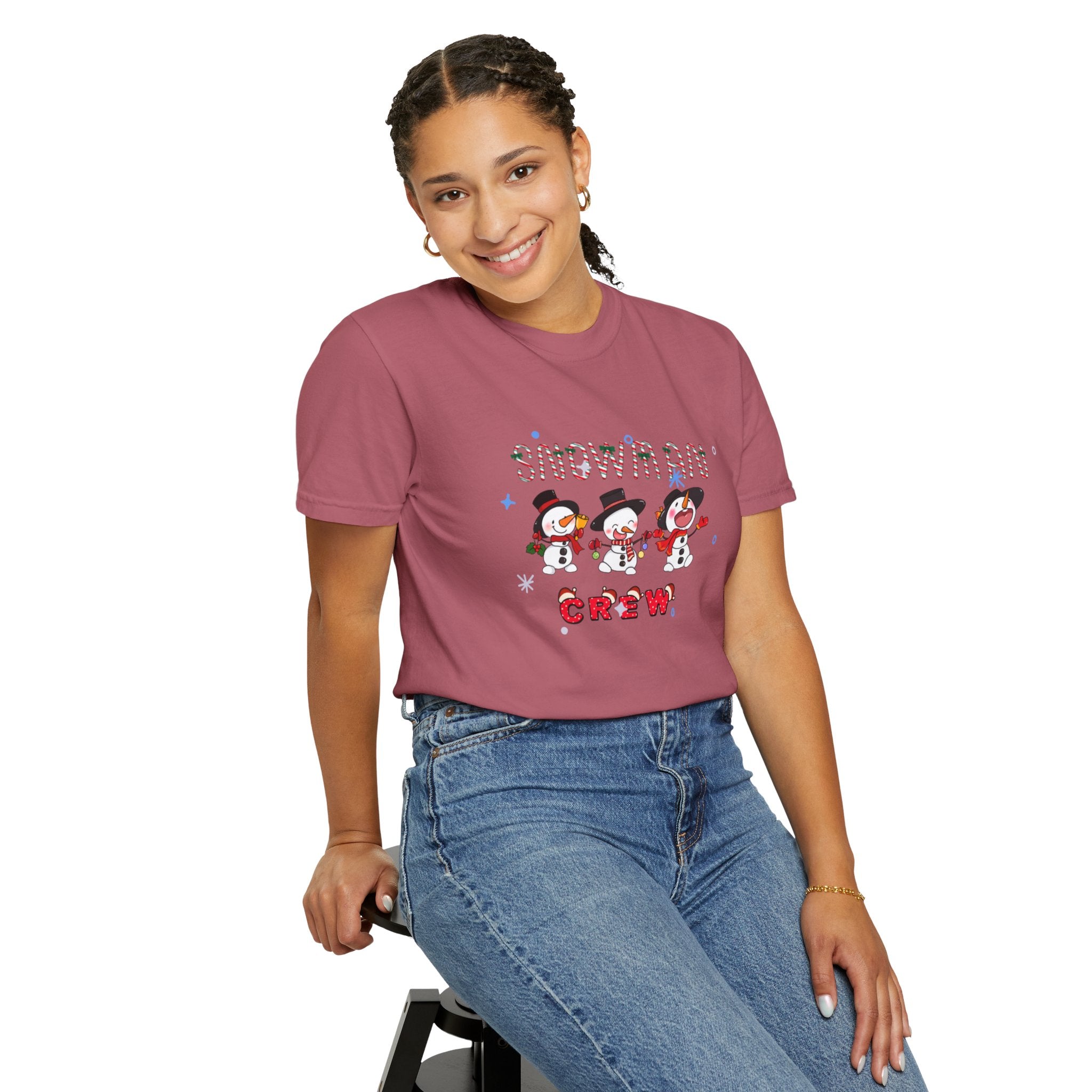Snowman Crew Unisex Garment-Dyed T-shirt
