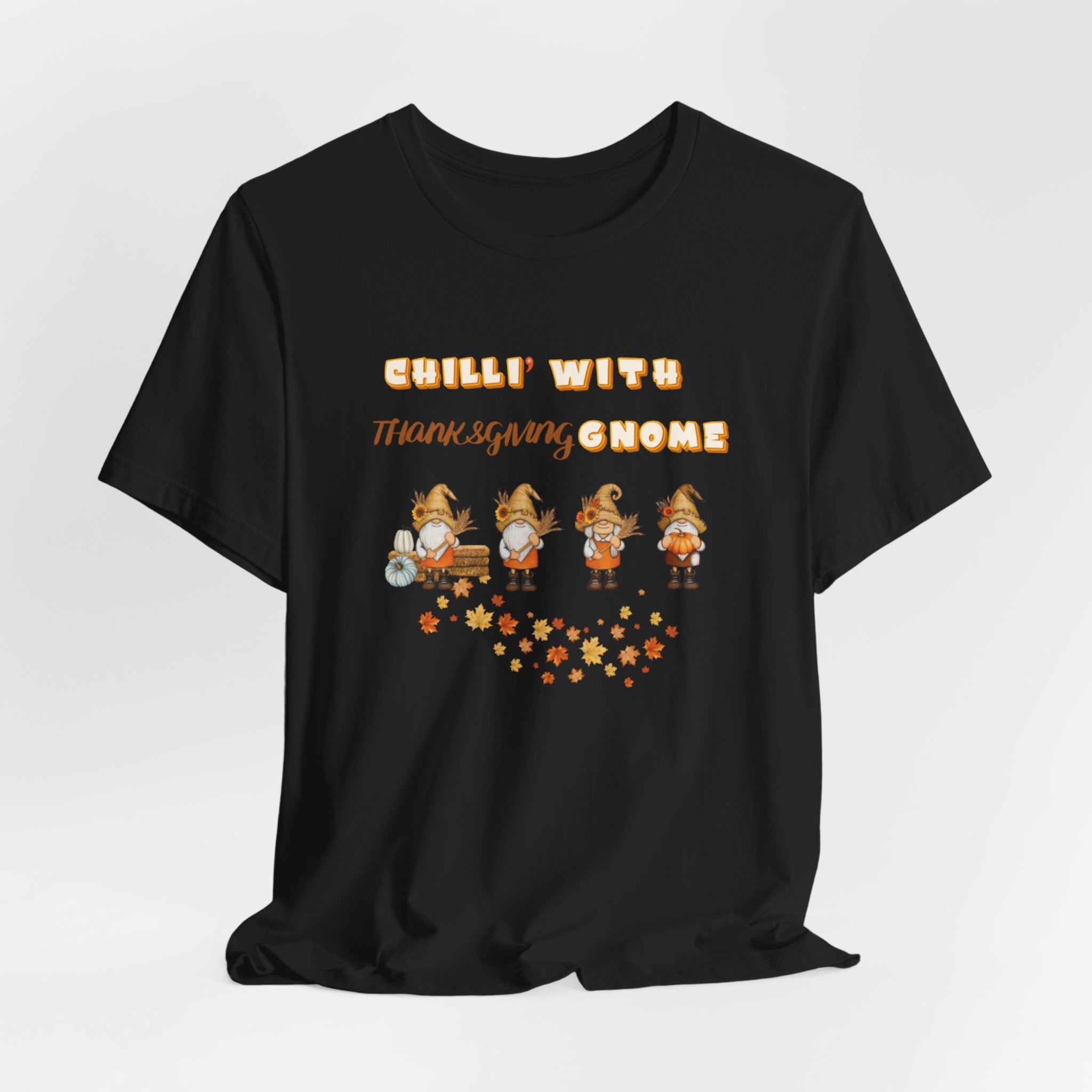 Chilli' With Thanksgiving Gnome Unisex Jersey Short Sleeve Tee