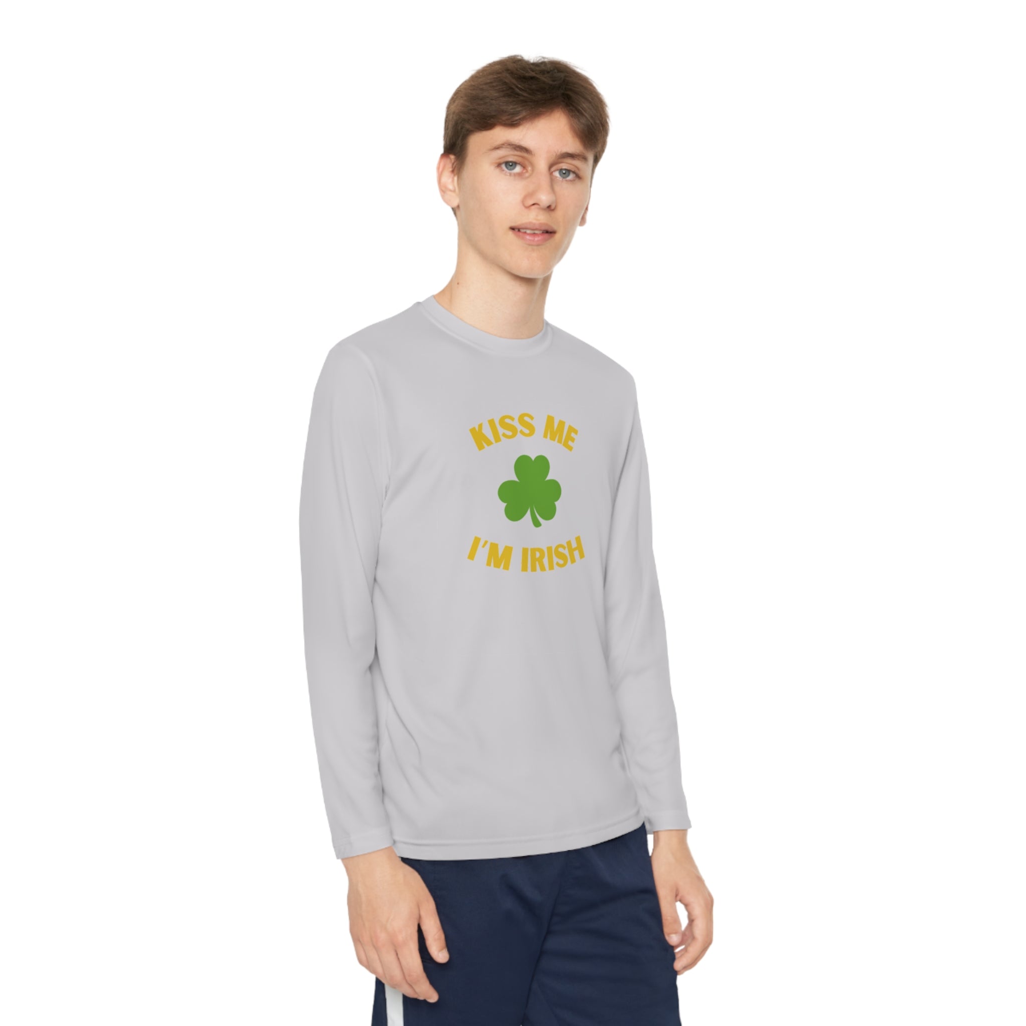 Kiss Me I'm Irish Youth Long Sleeve Competitor Tee