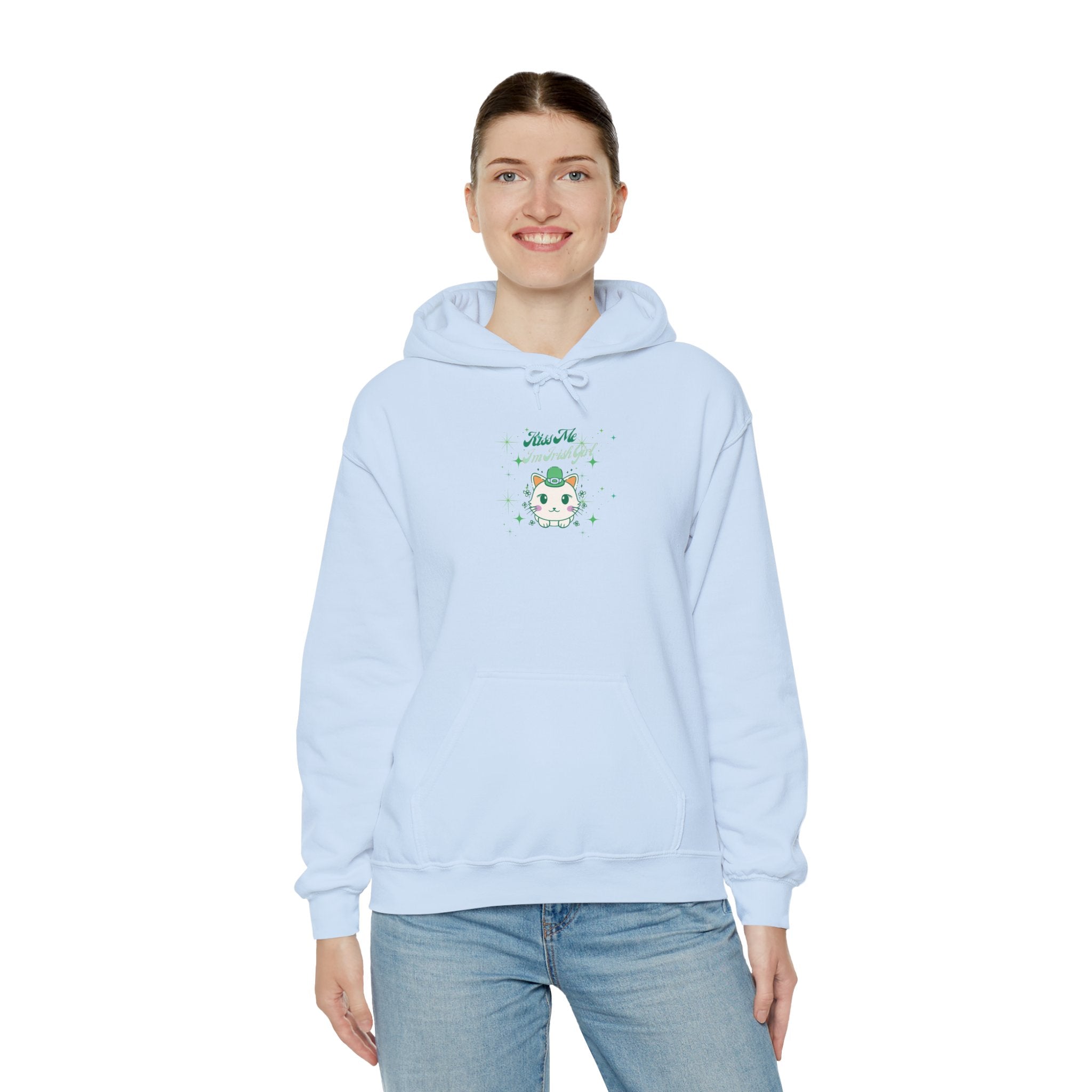 Kiss Me I'm Irish Cat Cozy Unisex Hoodie