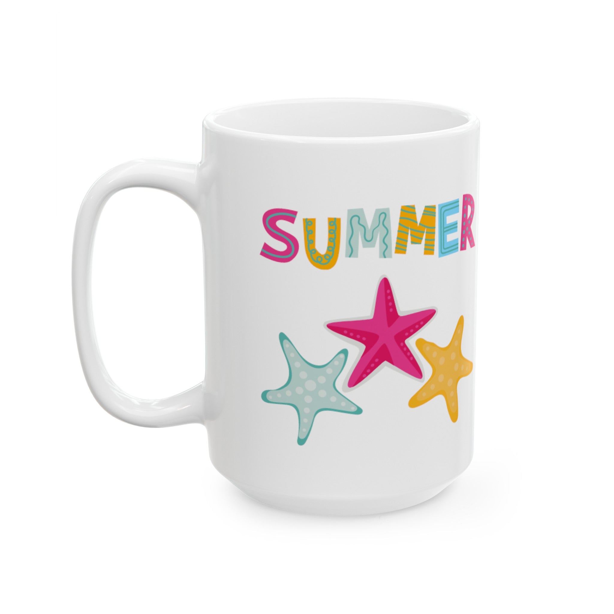 Summer Starfish Ceramic Mug, (11oz, 15oz)