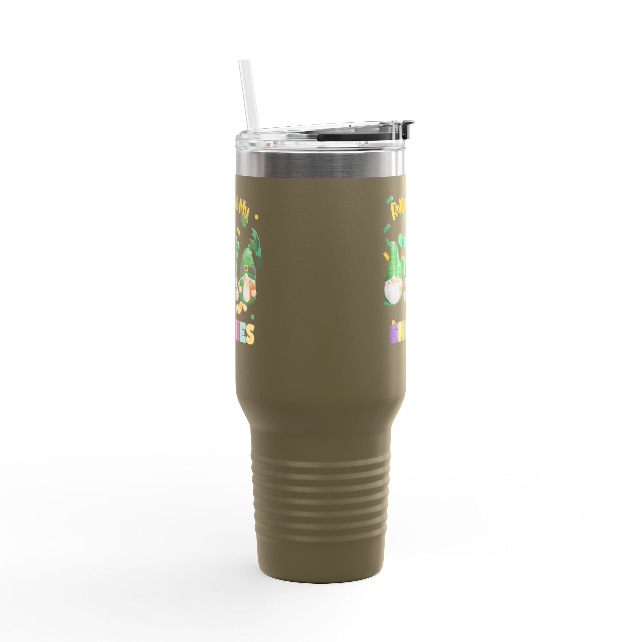 Rolling With My Gnomies Insulated Travel Mug - 40oz with Straw