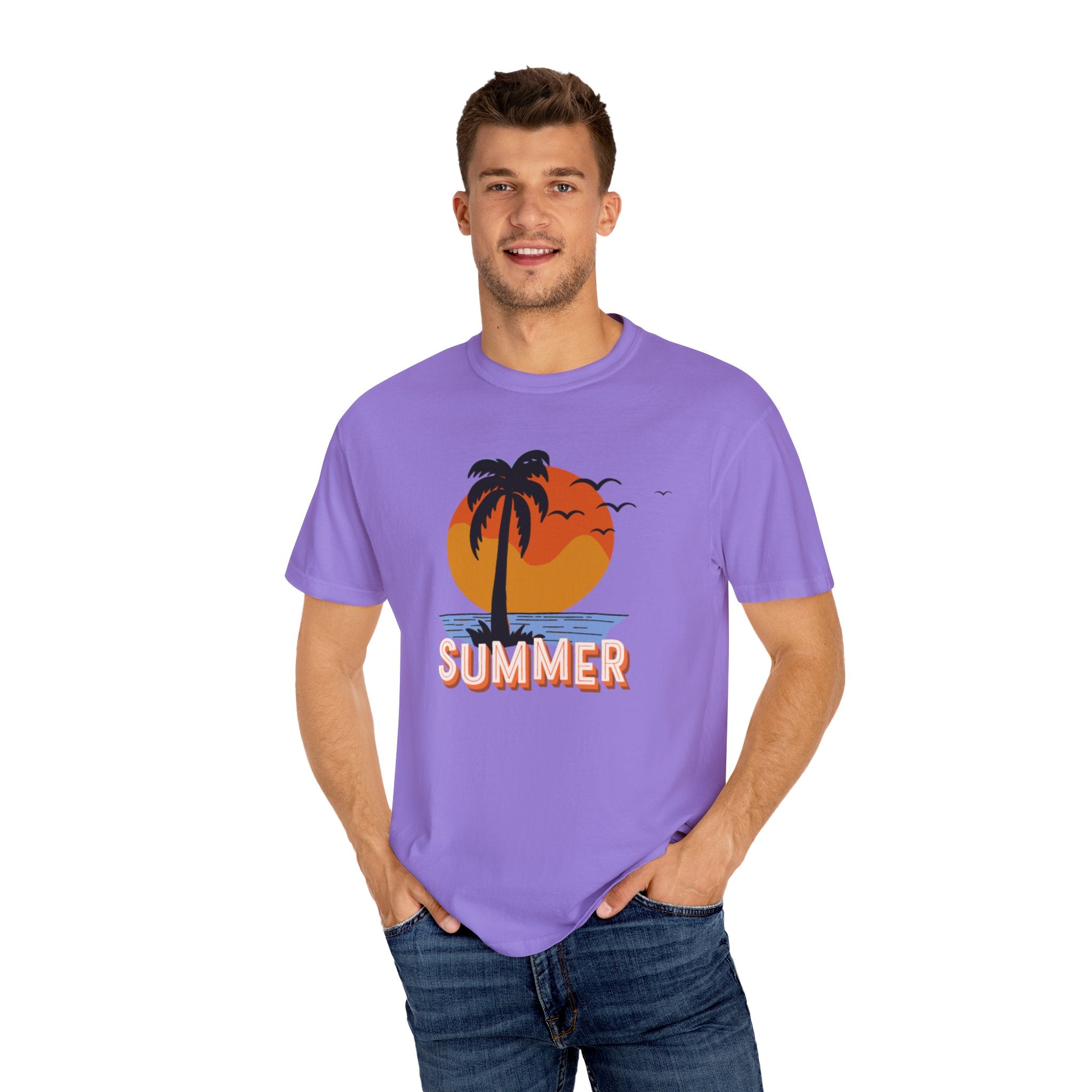 Summer Sunset Unisex Garment-Dyed T-shirt