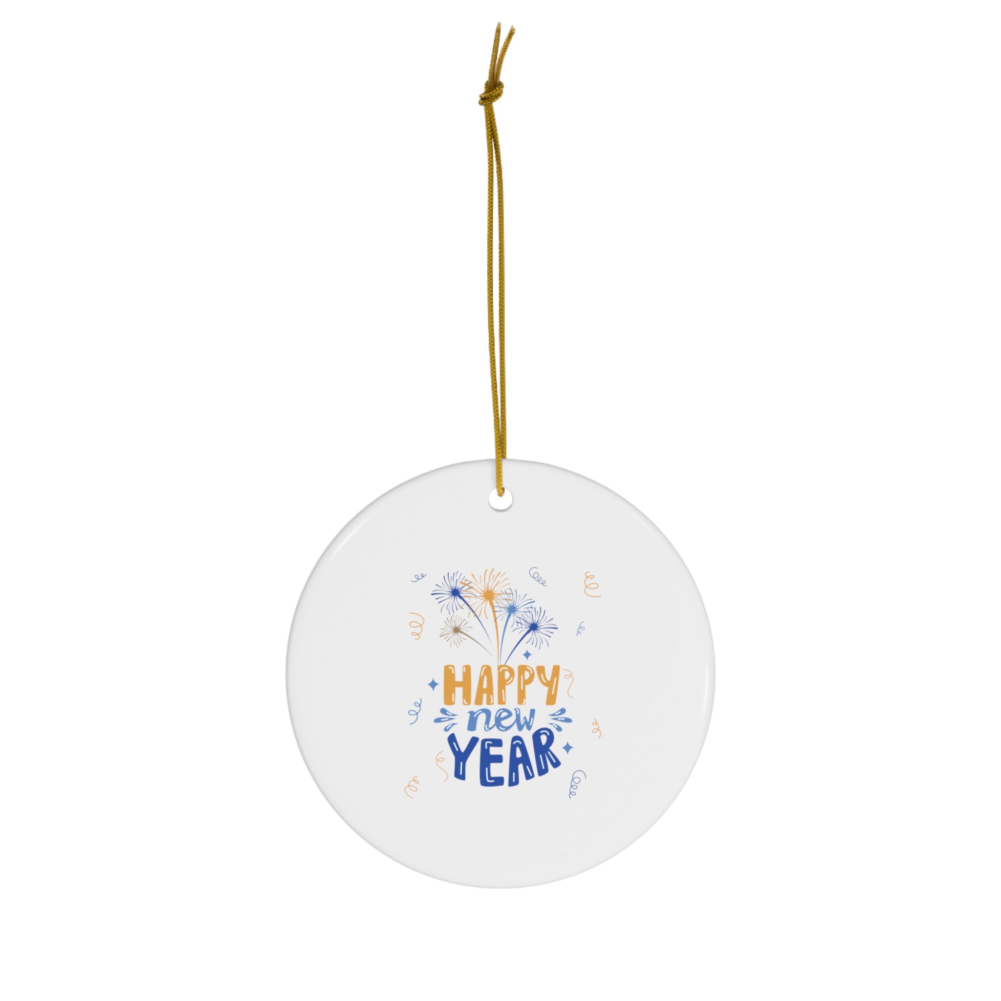 Cheer To The New Year Ceramic Ornament, 4 Shapes