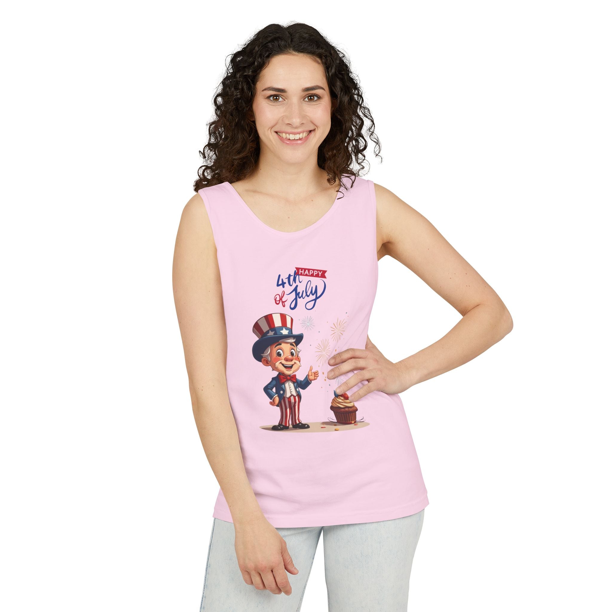 Uncle Sam Happy 4th of July Tank Top Unisex Sleeveless Shirt