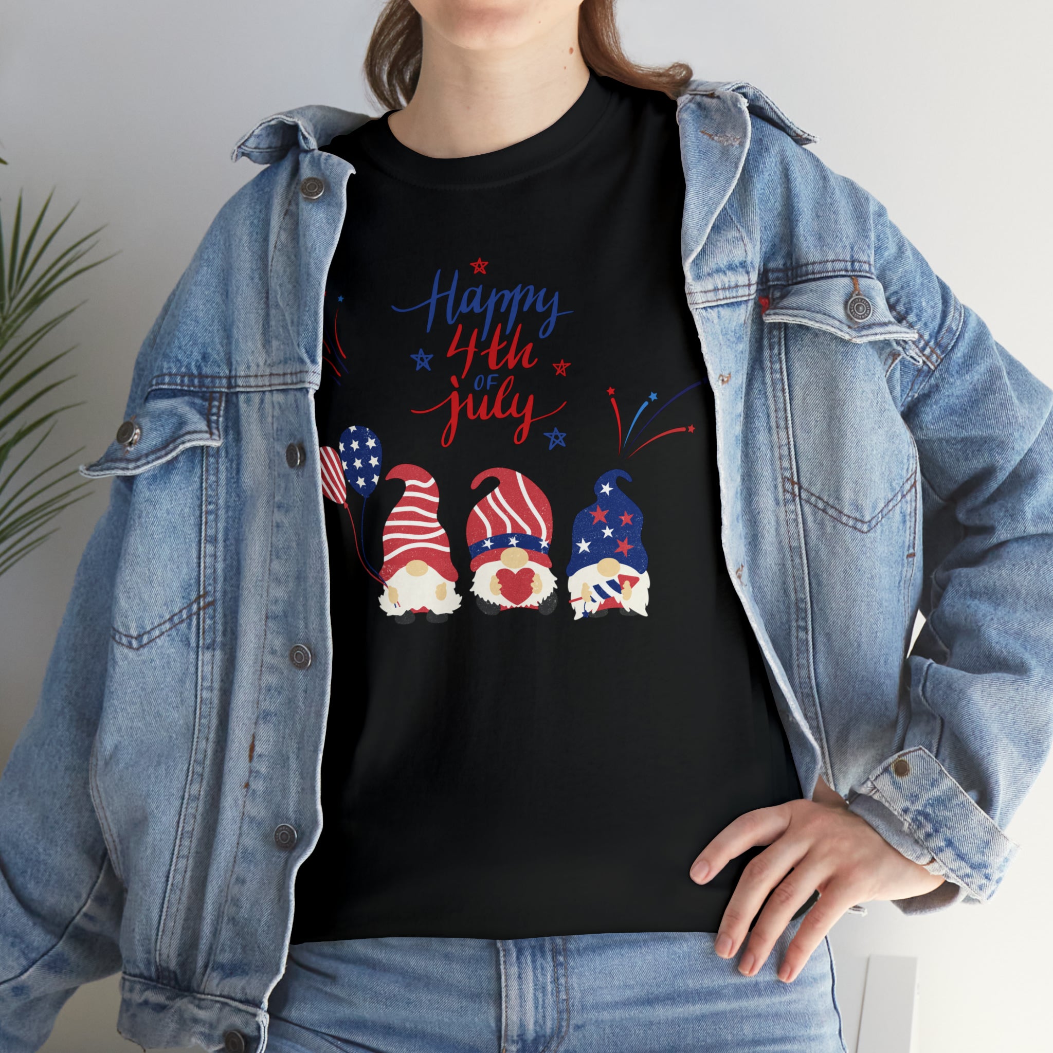 Happy 4th Of July Gnome Unisex Heavy Cotton Tee