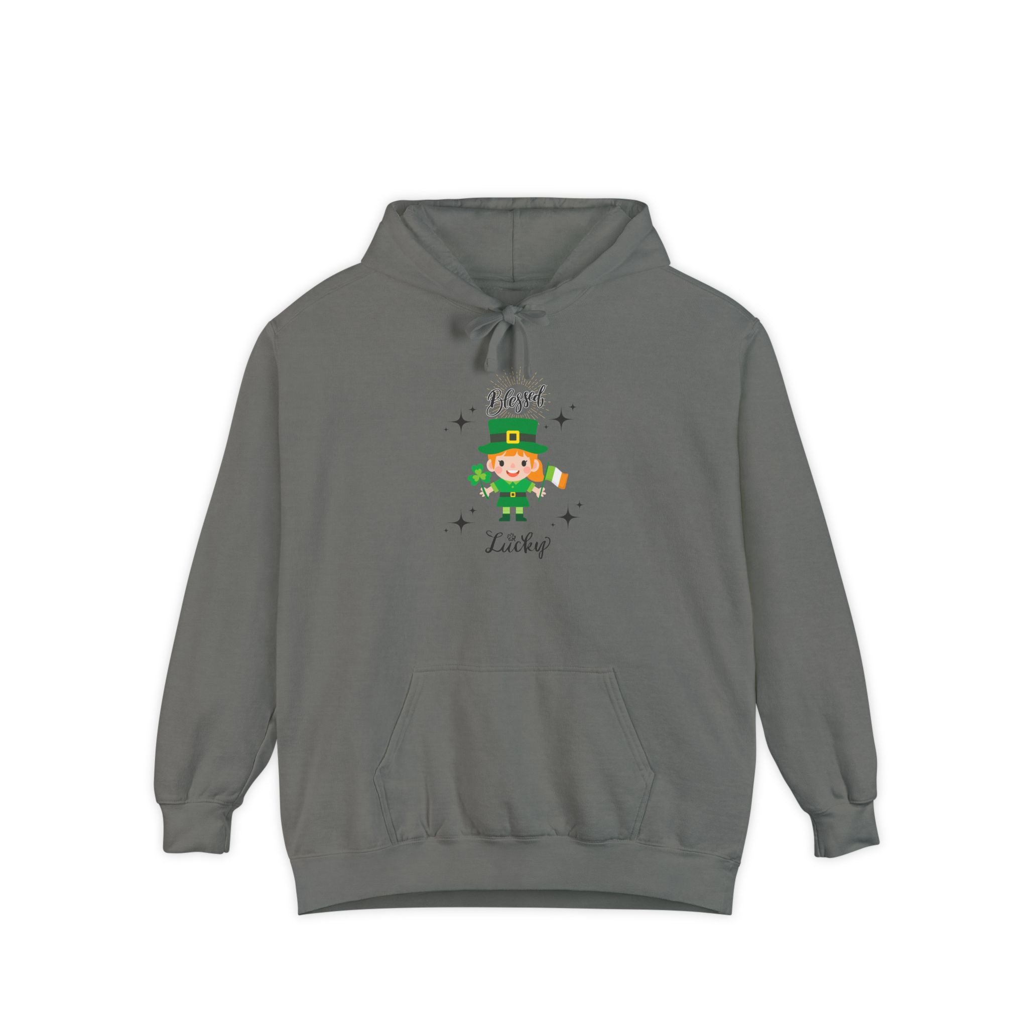 Blessed & Lucky Leprechaun Hoodie - Unisex Garment-Dyed for St. Patrick's Day