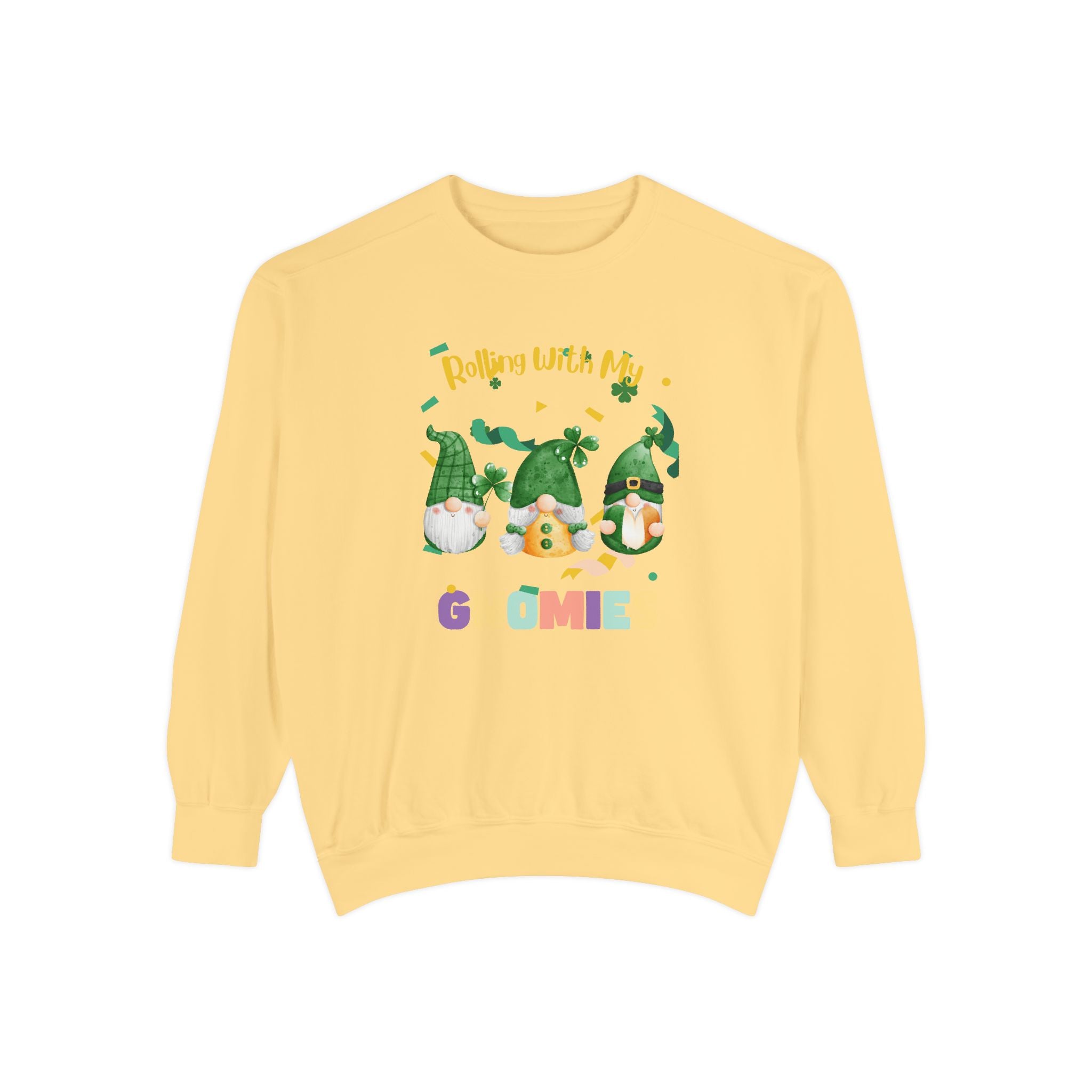 Rolling With My Gnomies Sweatshirt - Unisex Garment-Dyed Cozy Apparel
