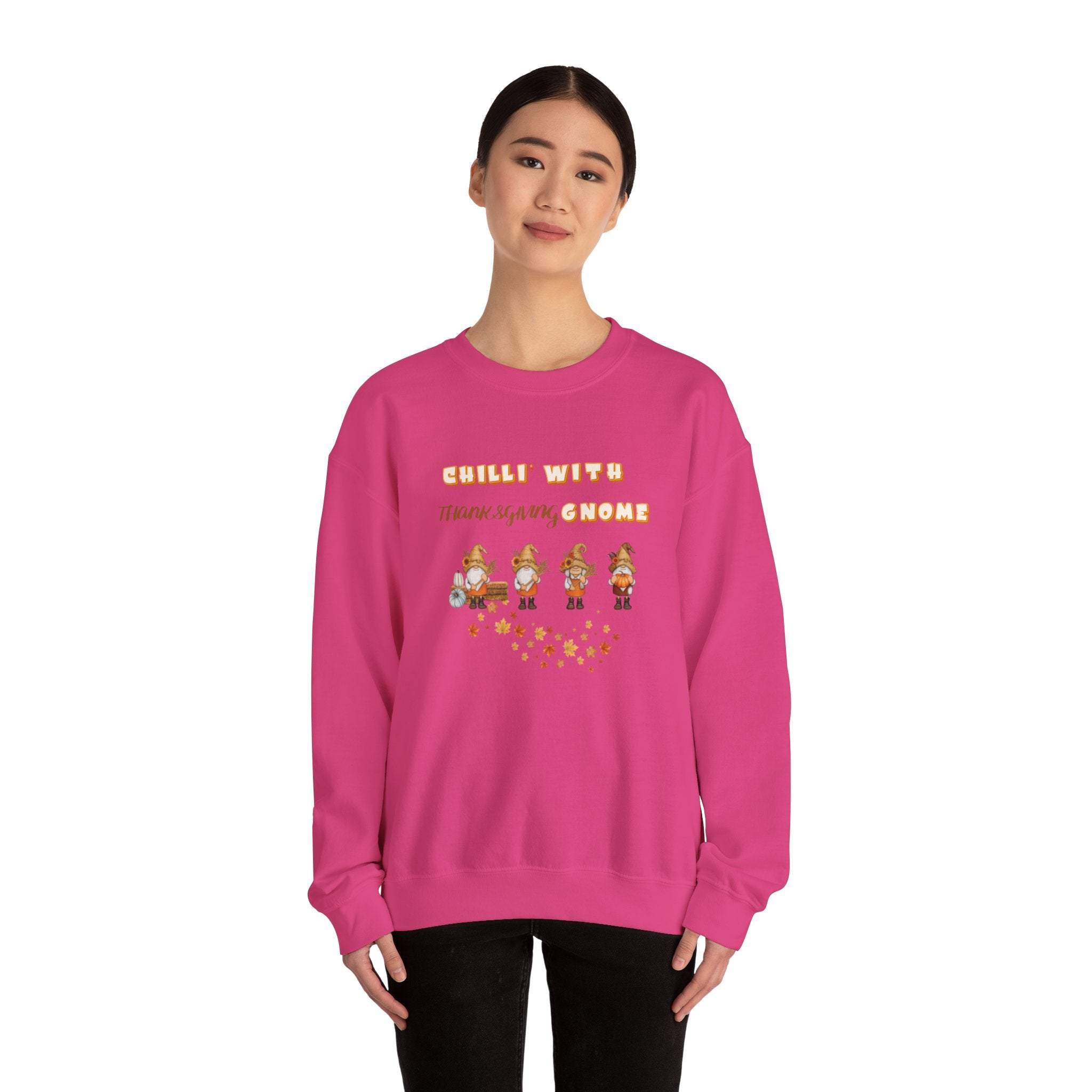 Chilli" With Thanksgiving Gnome Unisex Heavy Blend™ Crewneck Sweatshirt