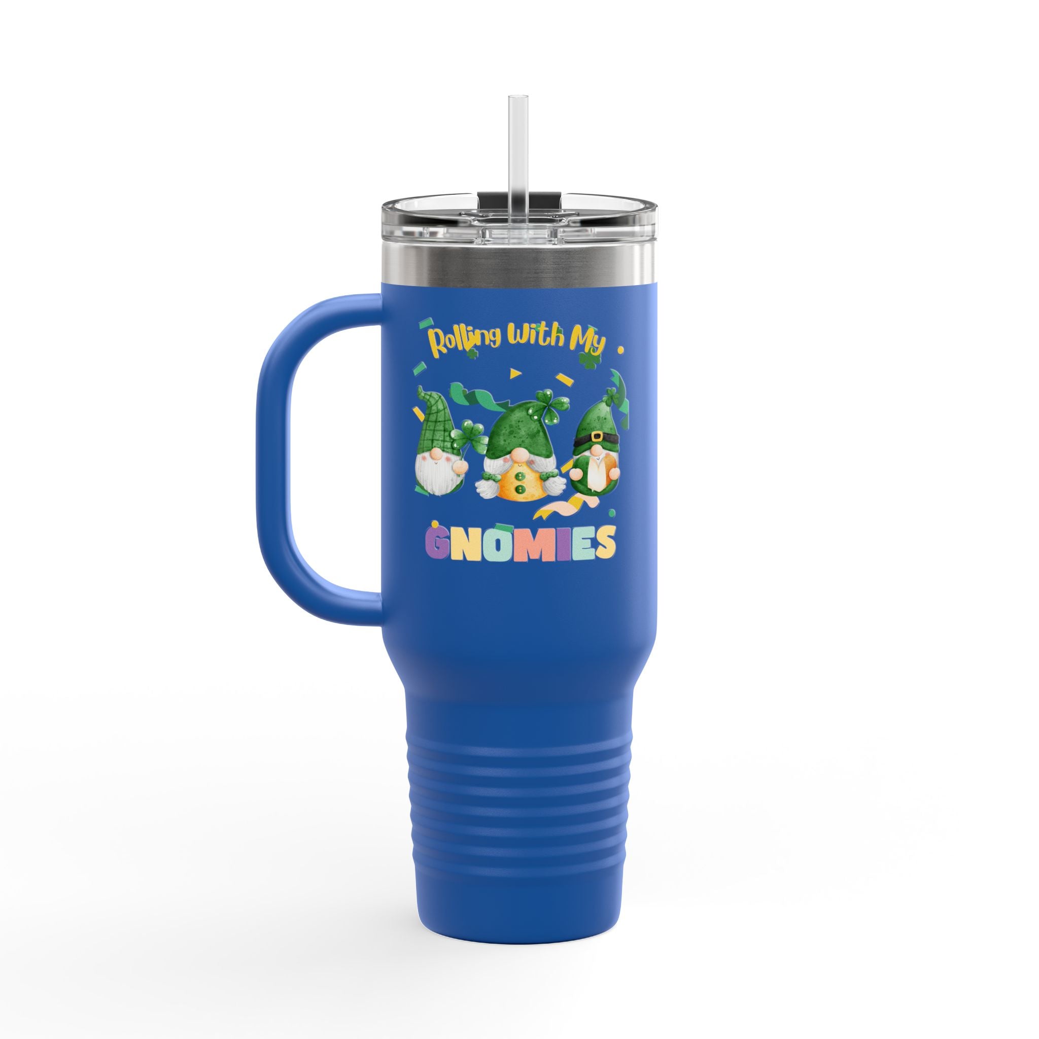 Rolling With My Gnomies Insulated Travel Mug - 40oz with Straw