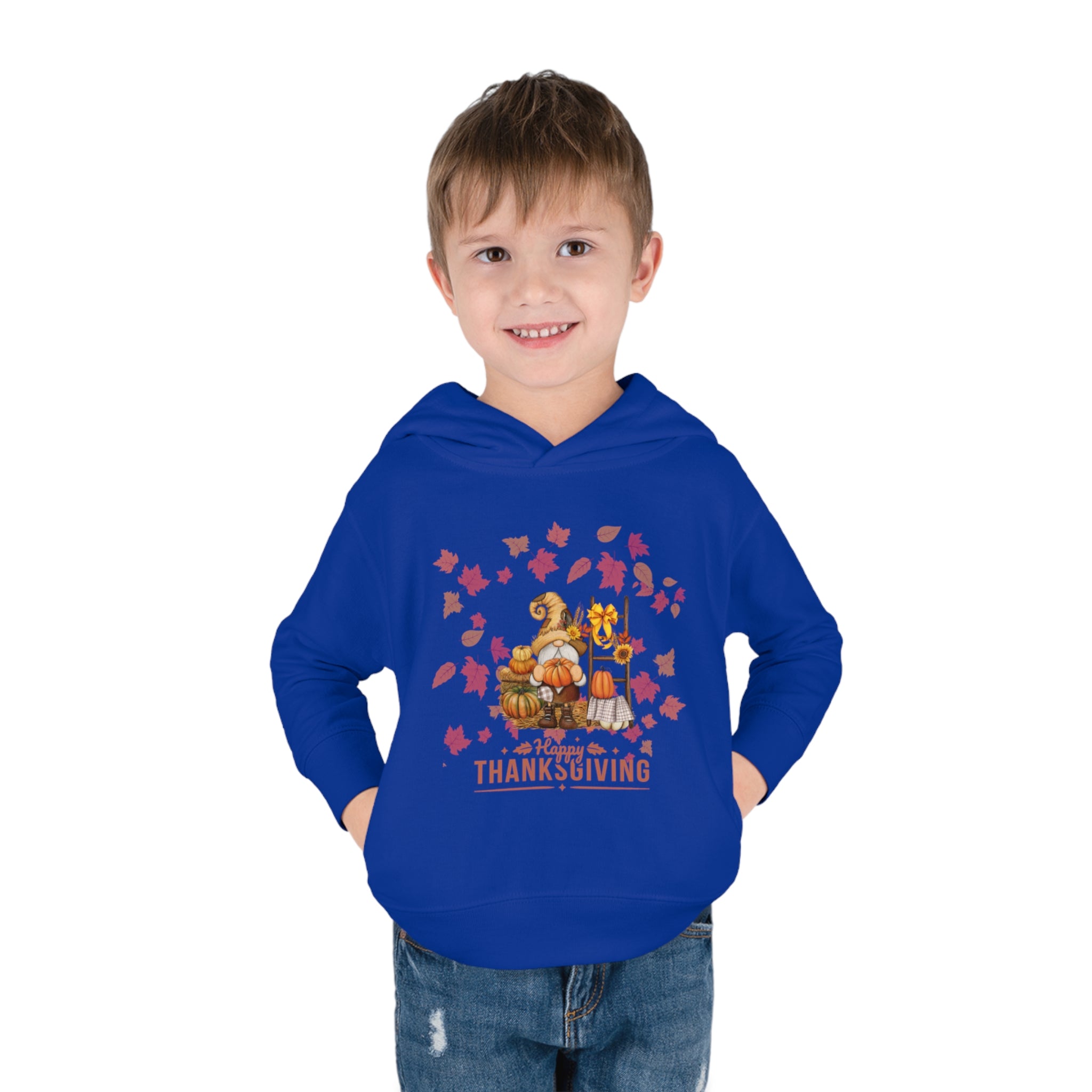 Gnome Happy Thanksgiving Toddler Pullover Fleece Hoodie