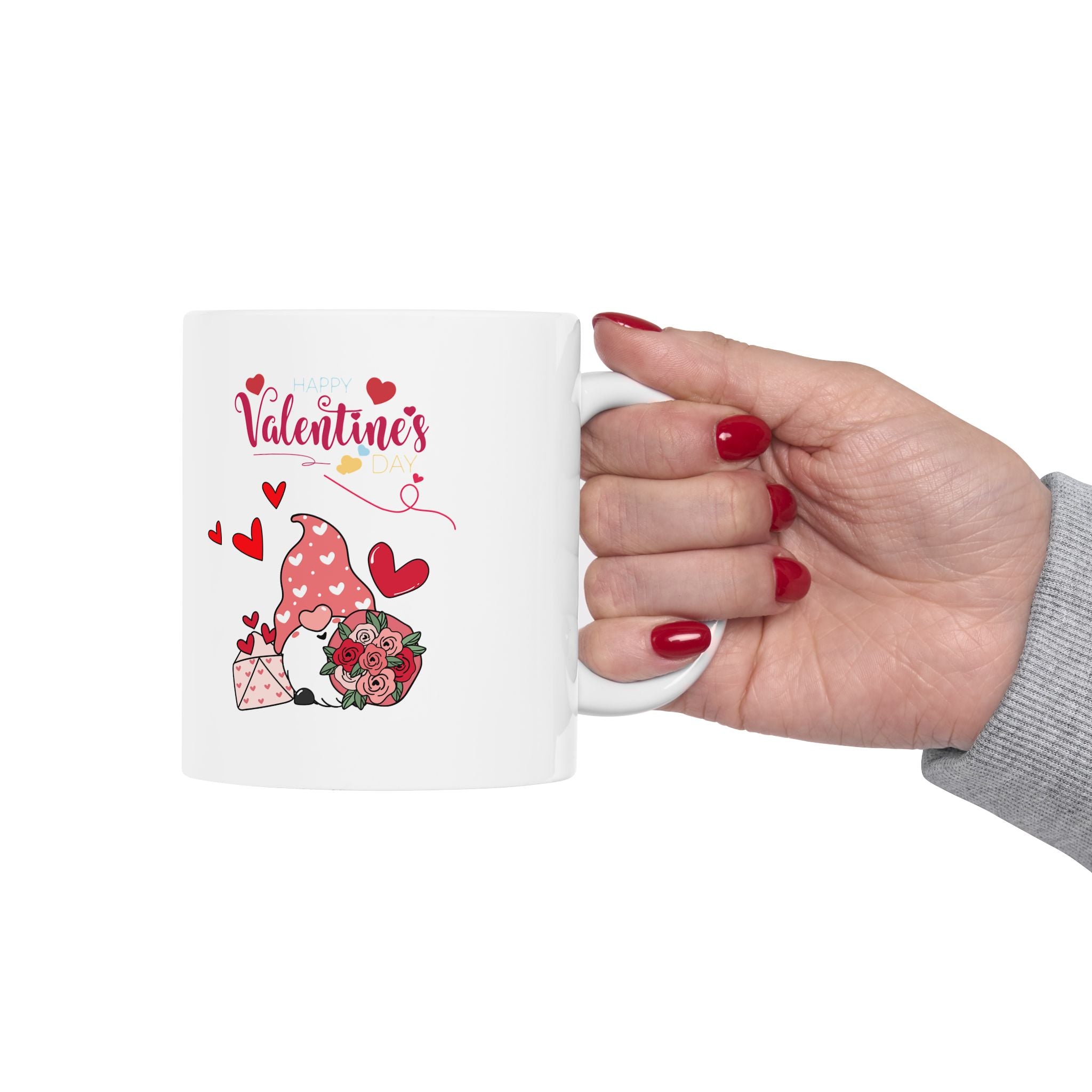 Gnome Valentine's Day Ceramic Mug, (11oz, 15oz)