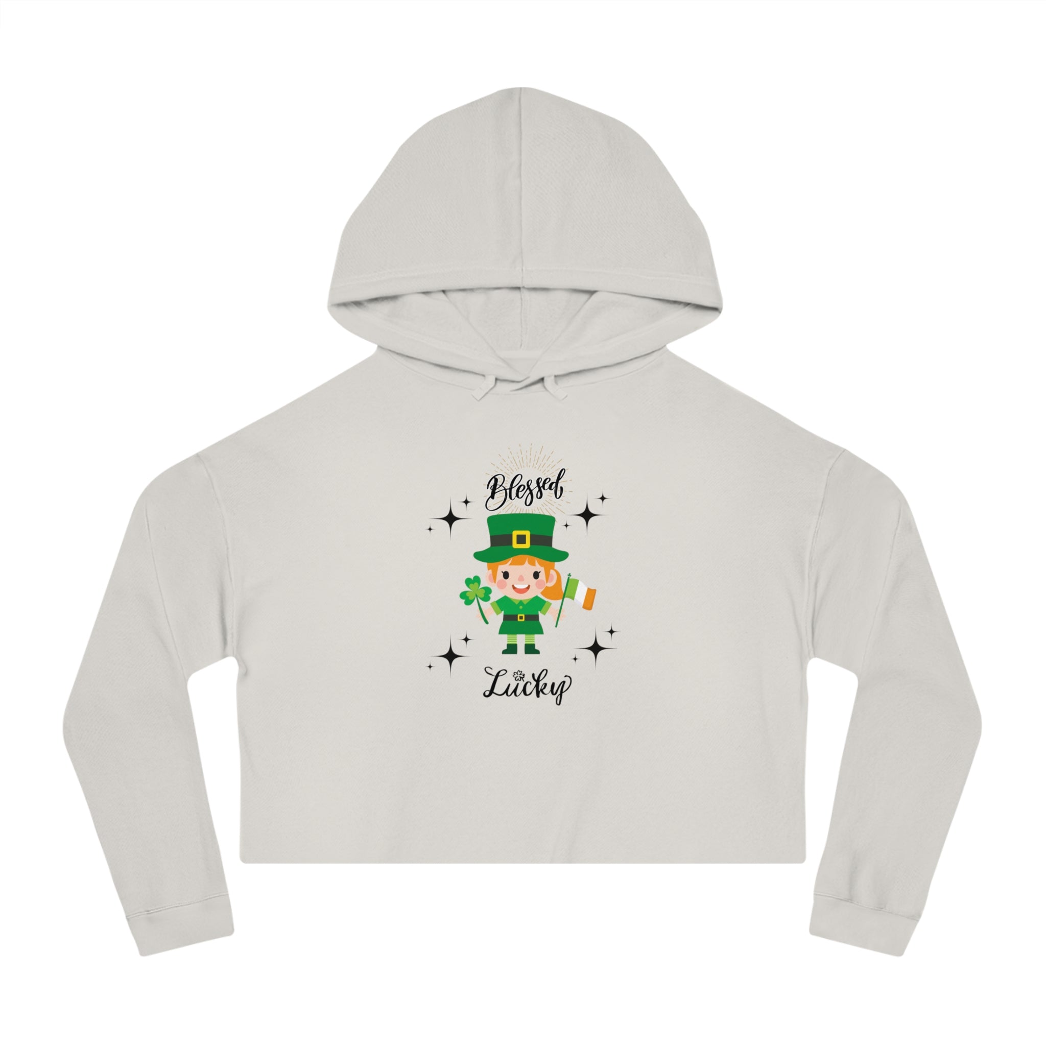 Blessed & Lucky Women’s Cropped Hooded Sweatshirt