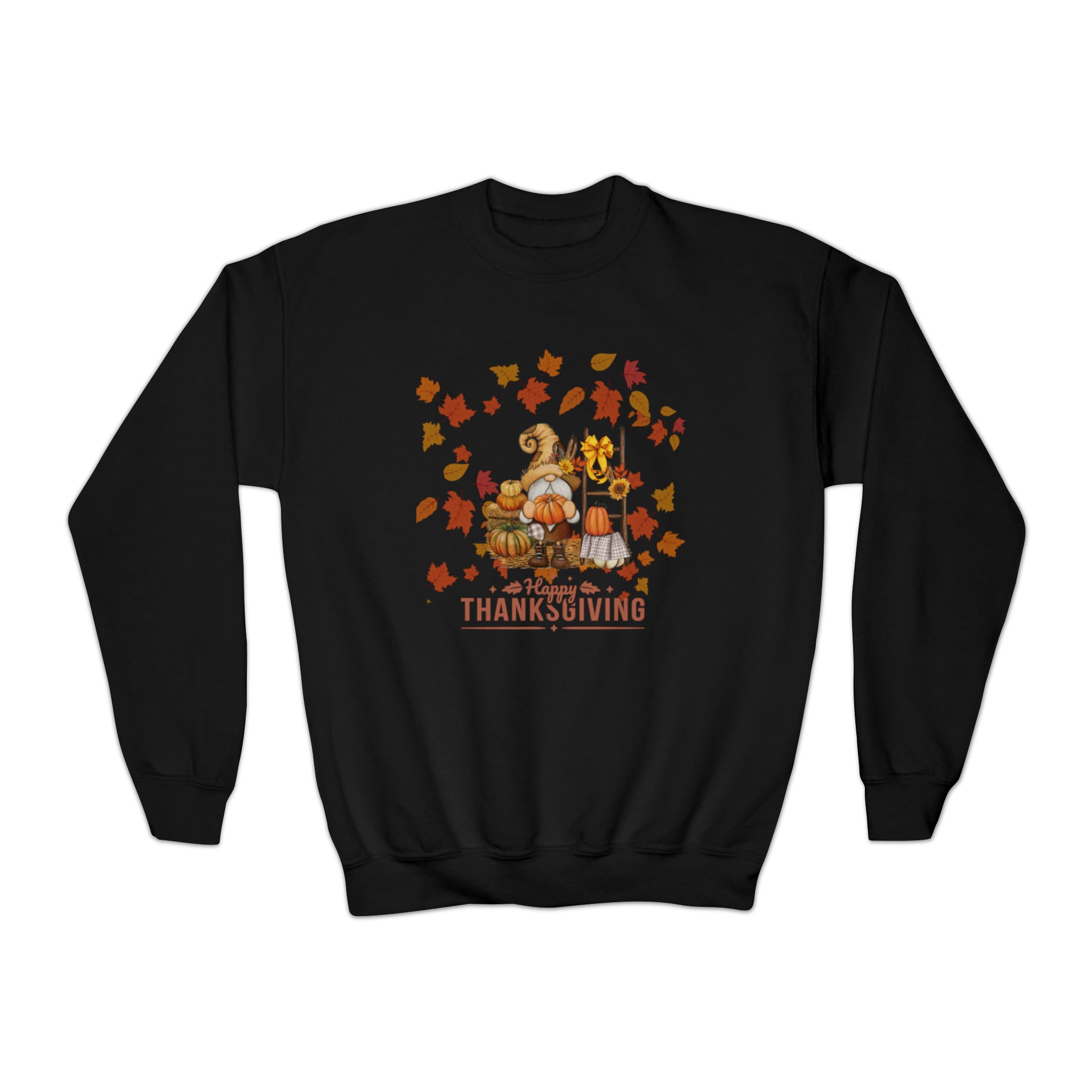 Gnome Happy Thanksgiving Youth Crewneck Sweatshirt