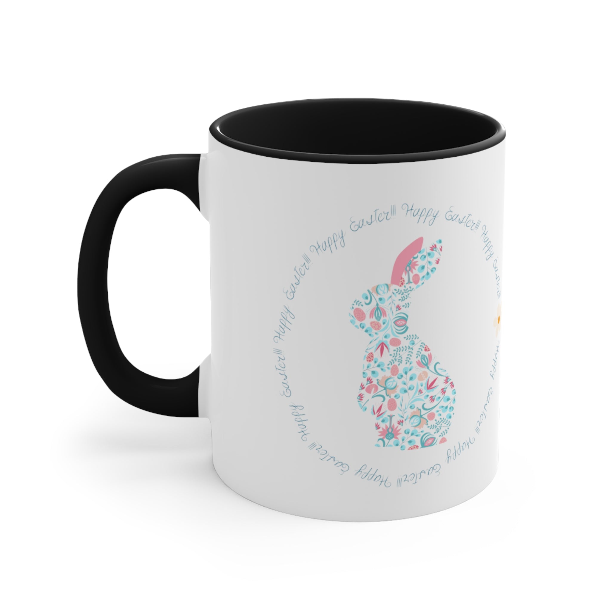 Happy Easter Rabbit Day Accent Coffee Mug, 11oz