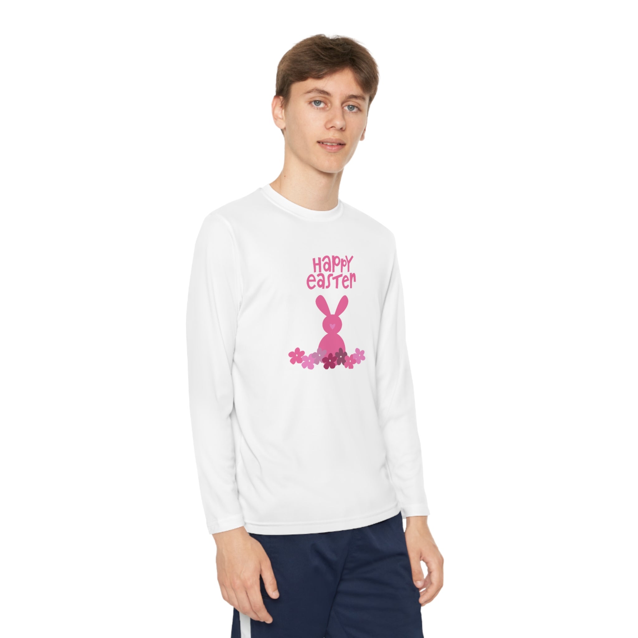 Happy Bunny Day Youth Long Sleeve Competitor Tee