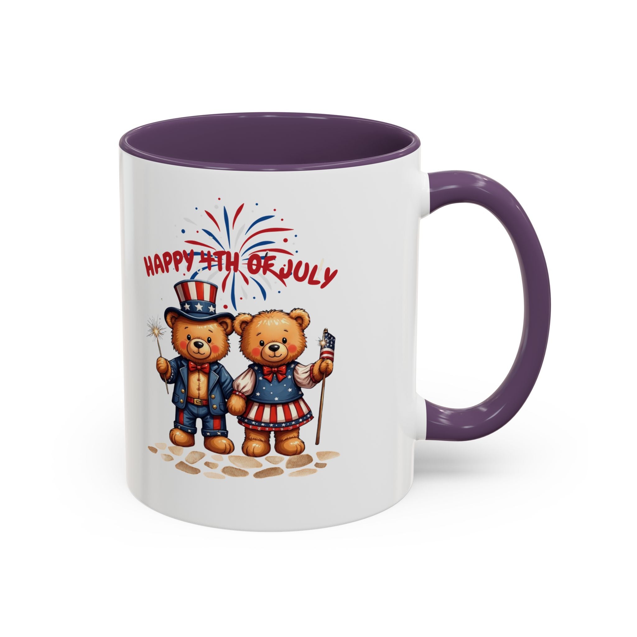 Happy 4th of July Teddy Bear Couple Coffee Mug