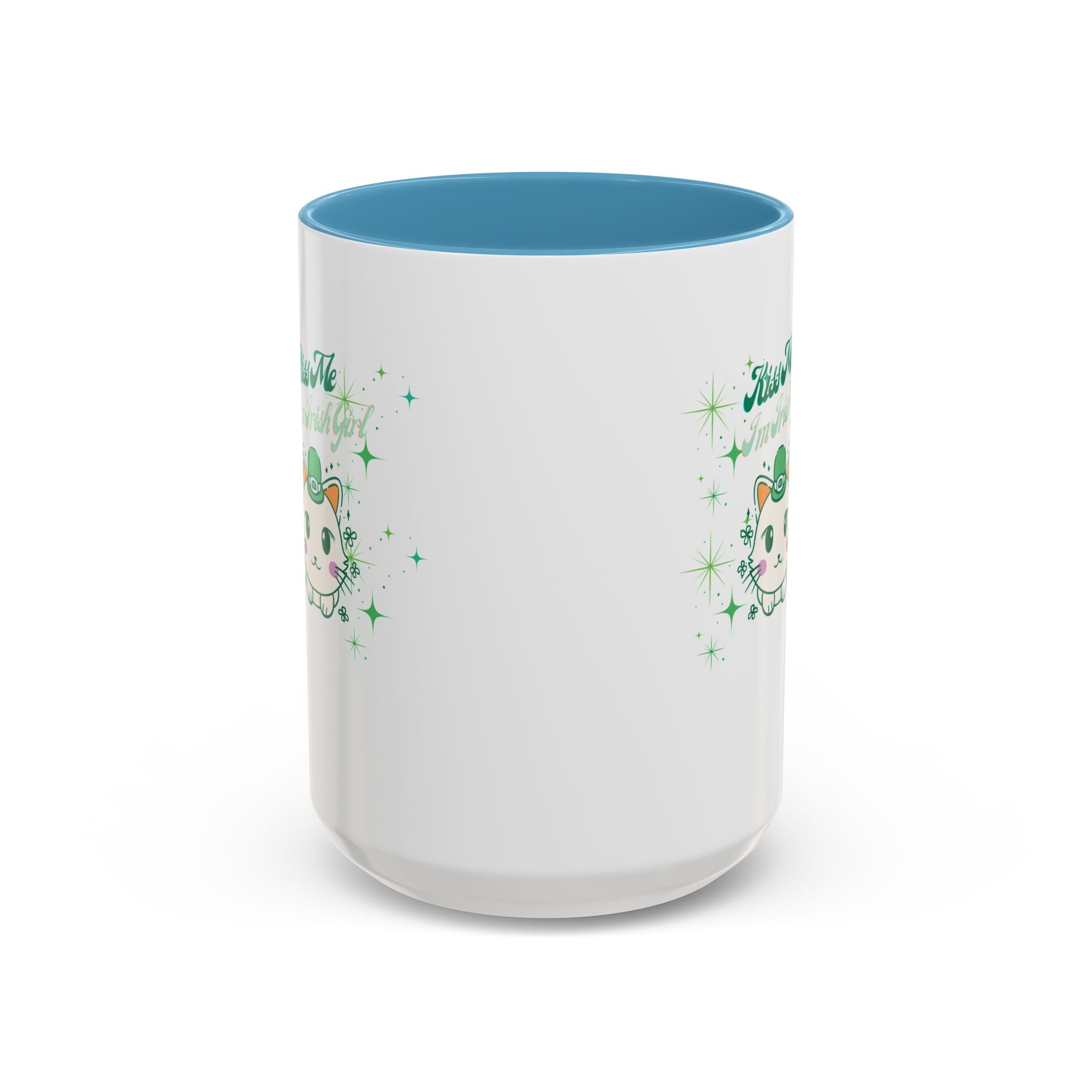 Kiss Me I'm Irish Cat  Accent Mug