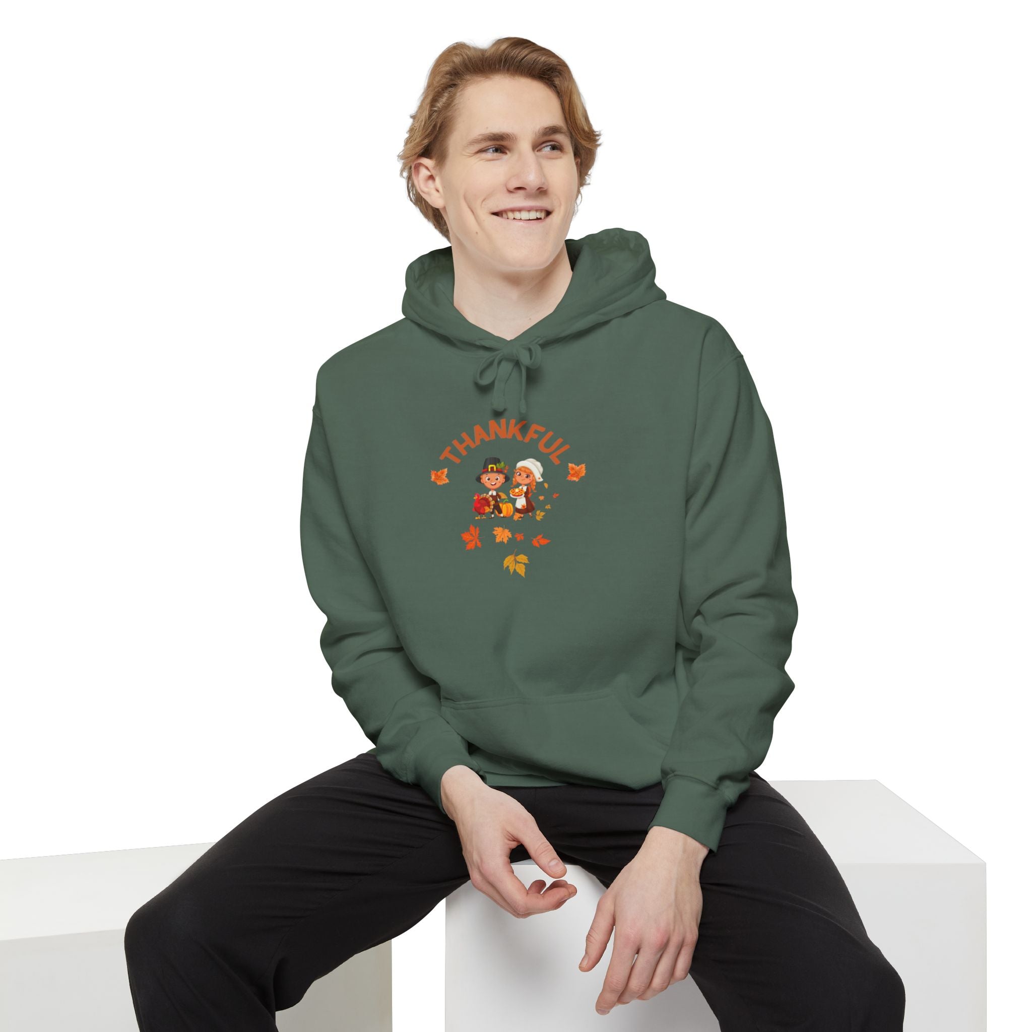 Pilgrims Turkey Day Unisex Garment-Dyed Hoodie