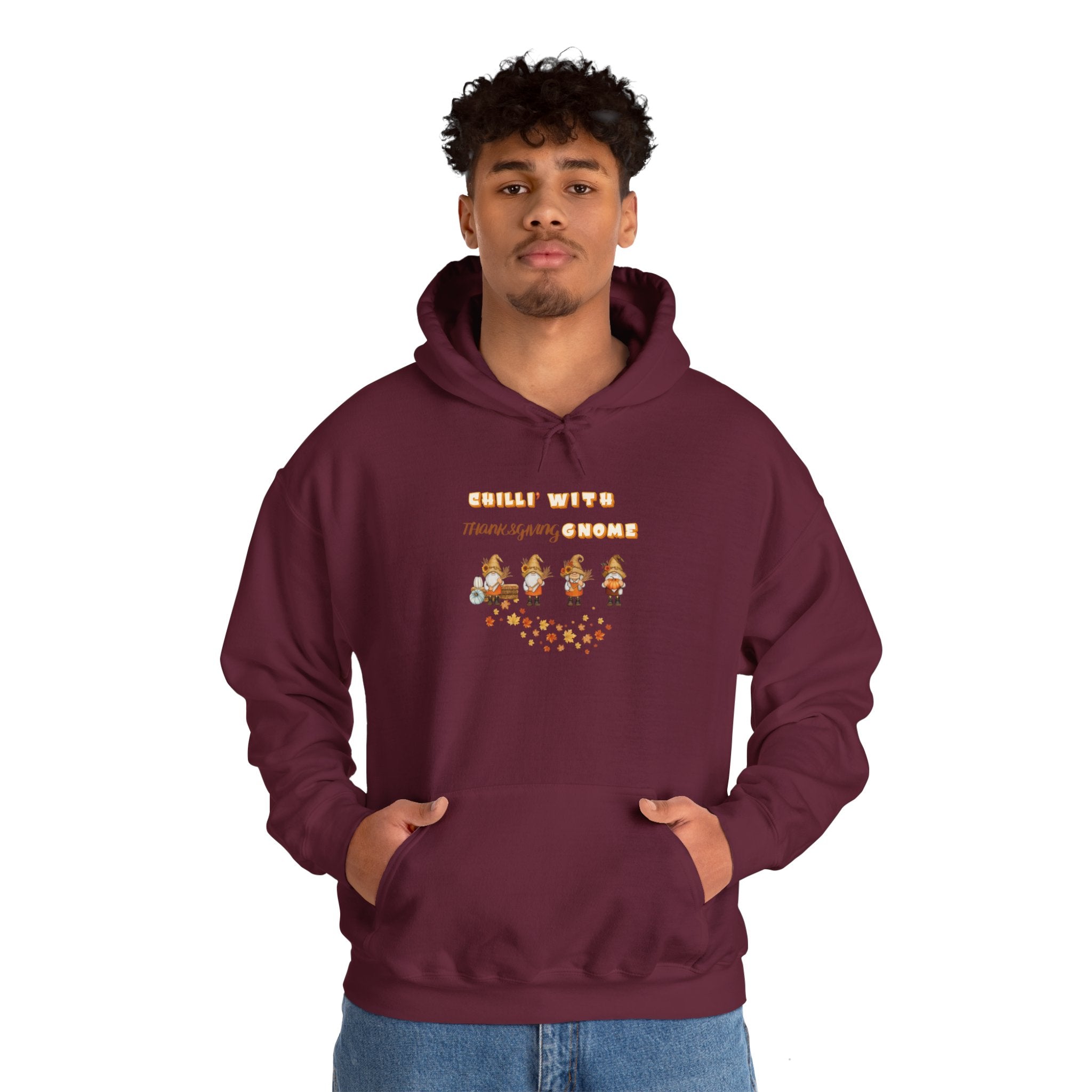 Chilli' With Thanksgiving Gnome Unisex Heavy Blend™ Hooded Sweatshirt