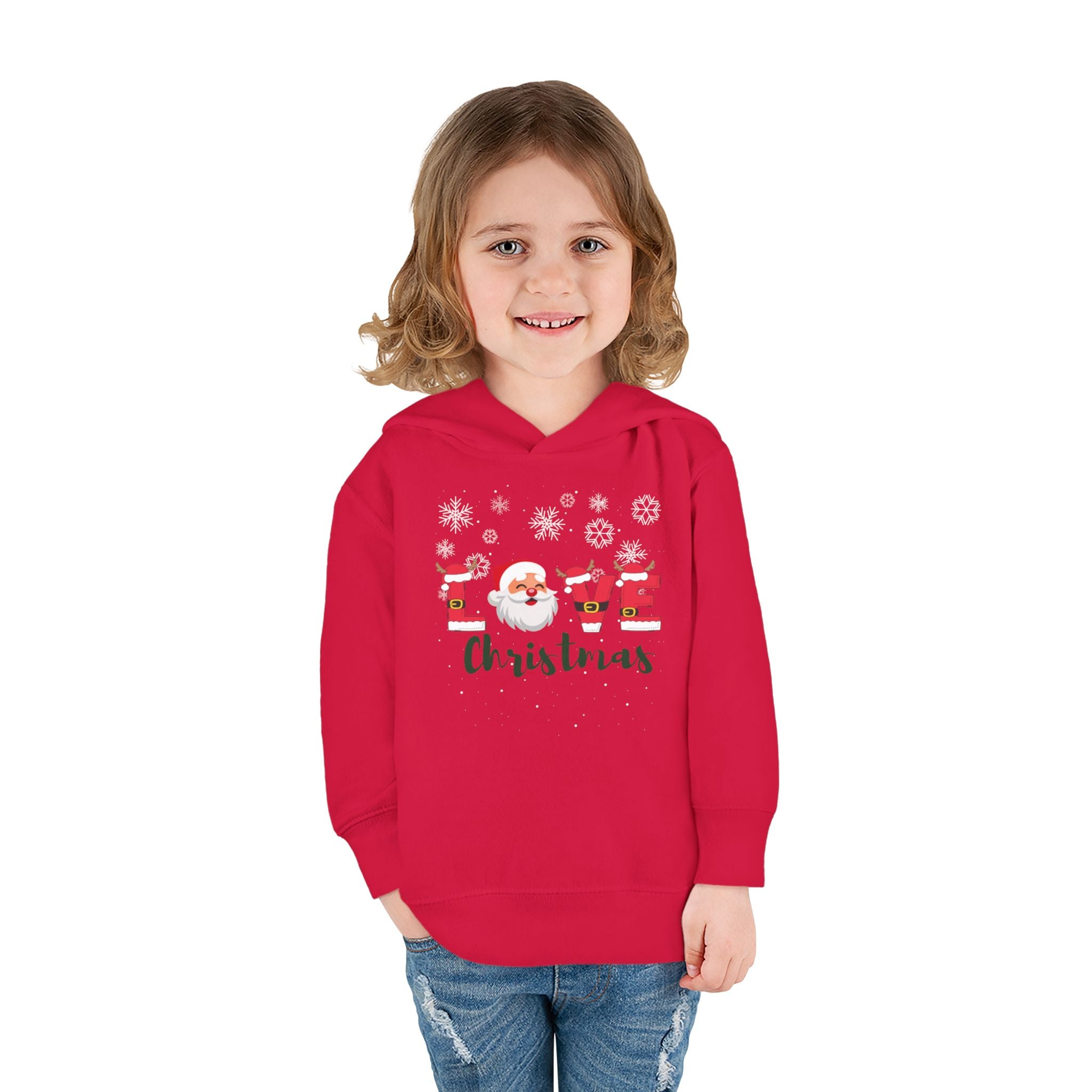 Santa Claus Loves Christmas Toddler Pullover Fleece Hoodie