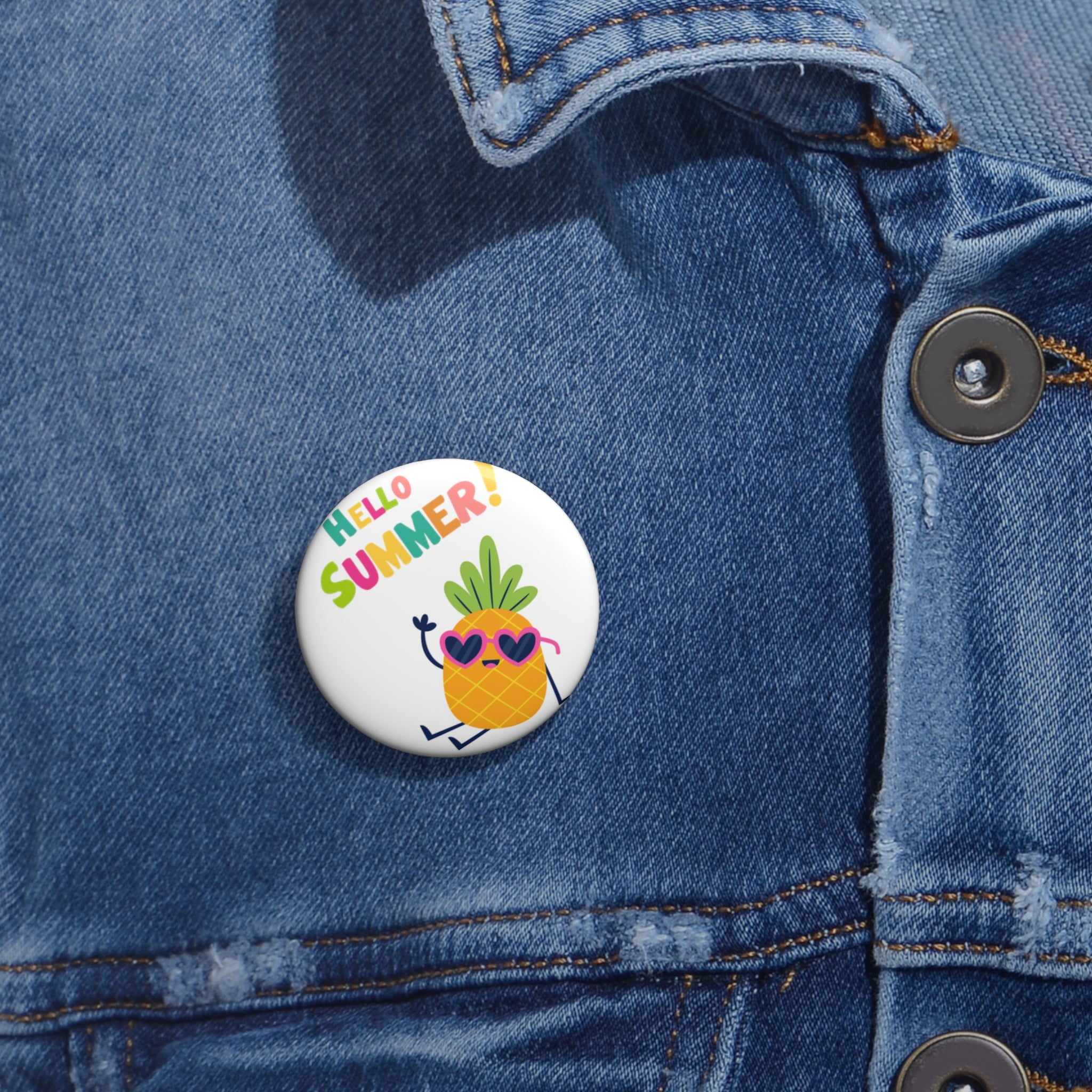 Hello Pineapple Summer Pin Buttons